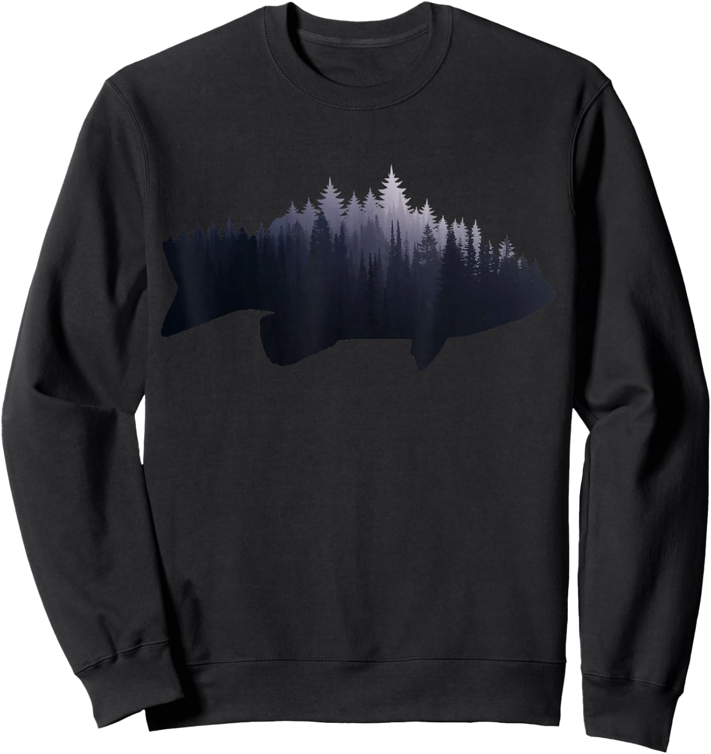 Fishing Largemouth Bass Bass Forest Nature Fisherman Sweatshirt - Sweatshirt | Black