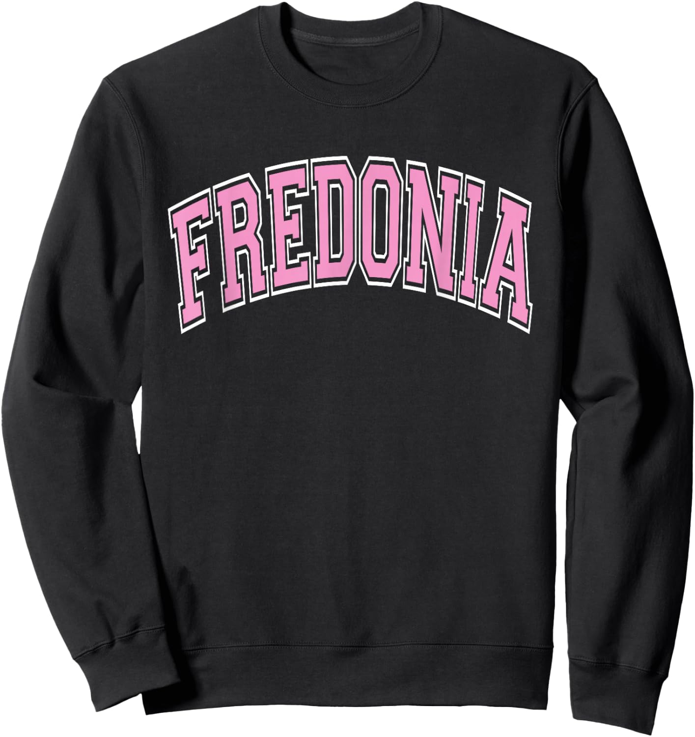 Fredonia Arched Pink Text Sweatshirt - Sweatshirt | Black