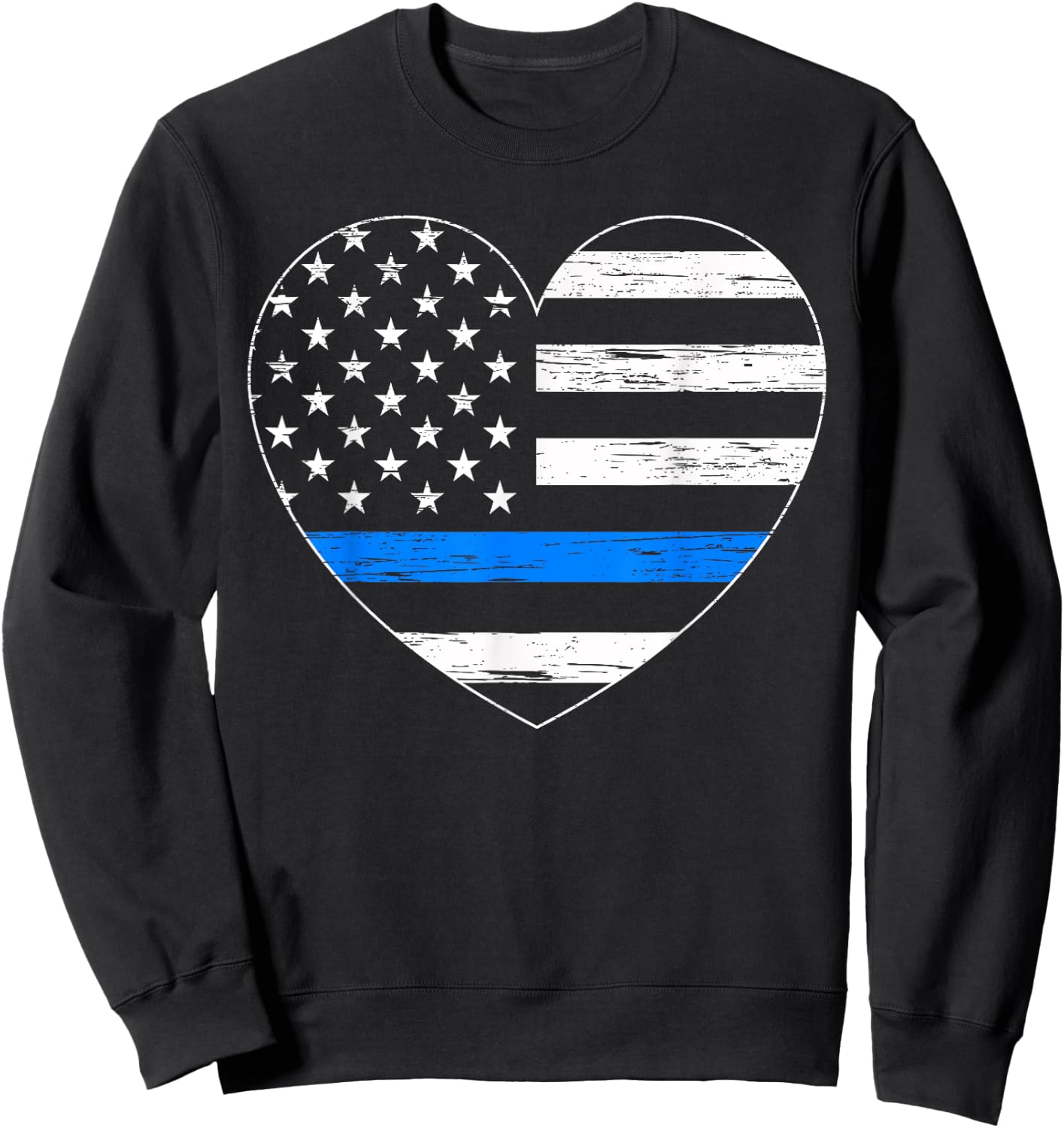 Thin Blue Line USA Flag Law Enforcement Police Cop Policeman Sweatshirt - Sweatshirt | Black