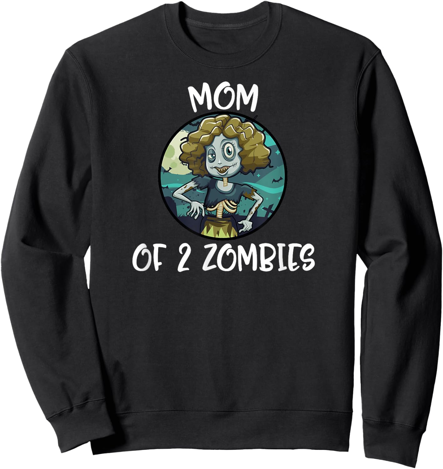 Mother's Day Mom Of 2 Zombies Women Gift Sweatshirt - Sweatshirt | Black