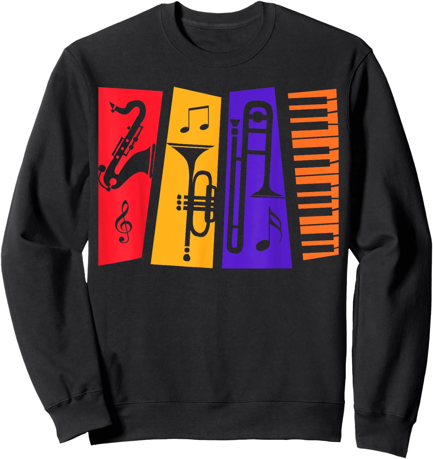 Jazz Music Instruments for Jazz Lovers Players Jazz Music Sweatshirt - Sweatshirt | Black