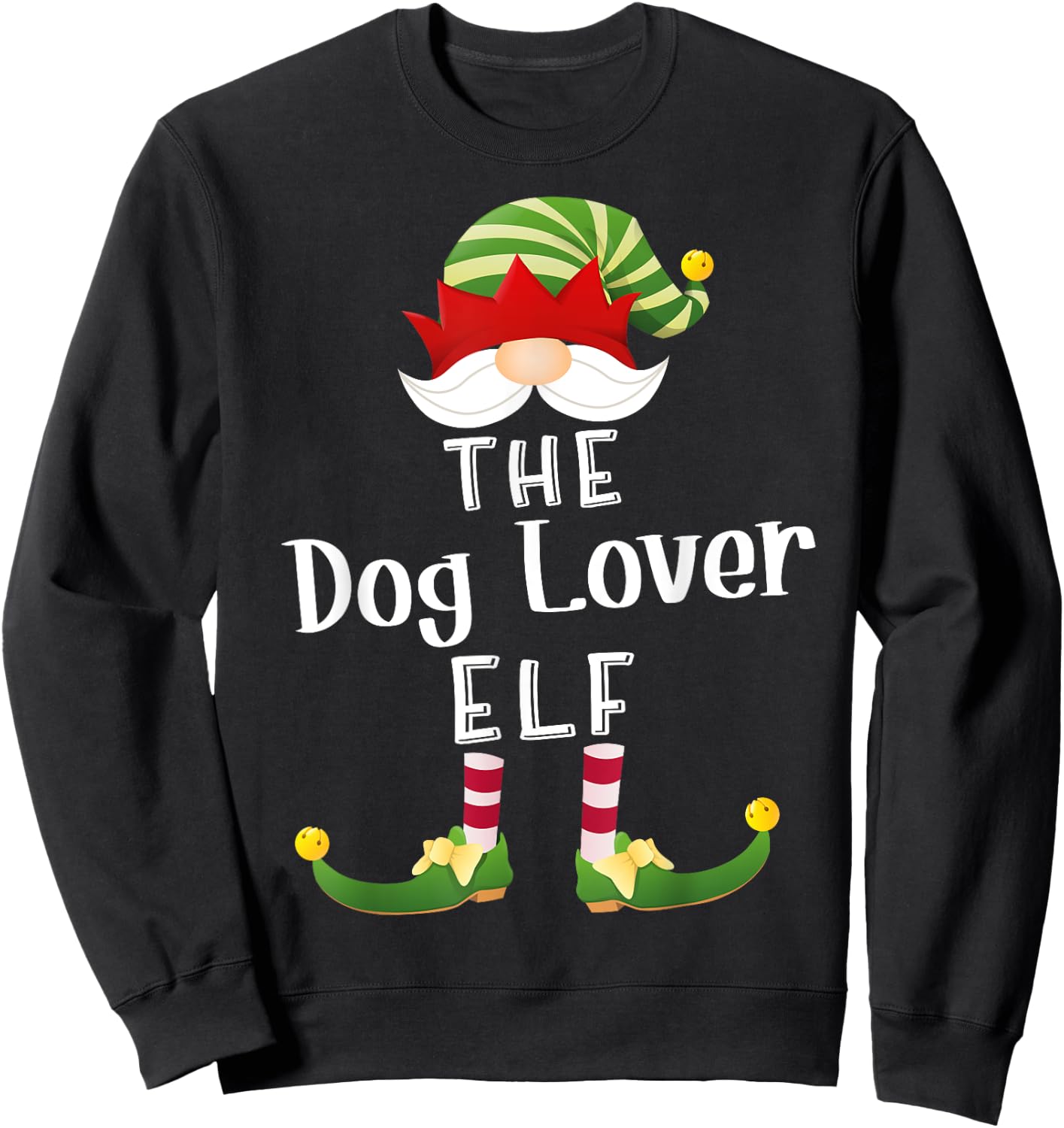Dog Lover Elf Group Christmas Funny Pajama Party Women Sweatshirt - Sweatshirt | Black