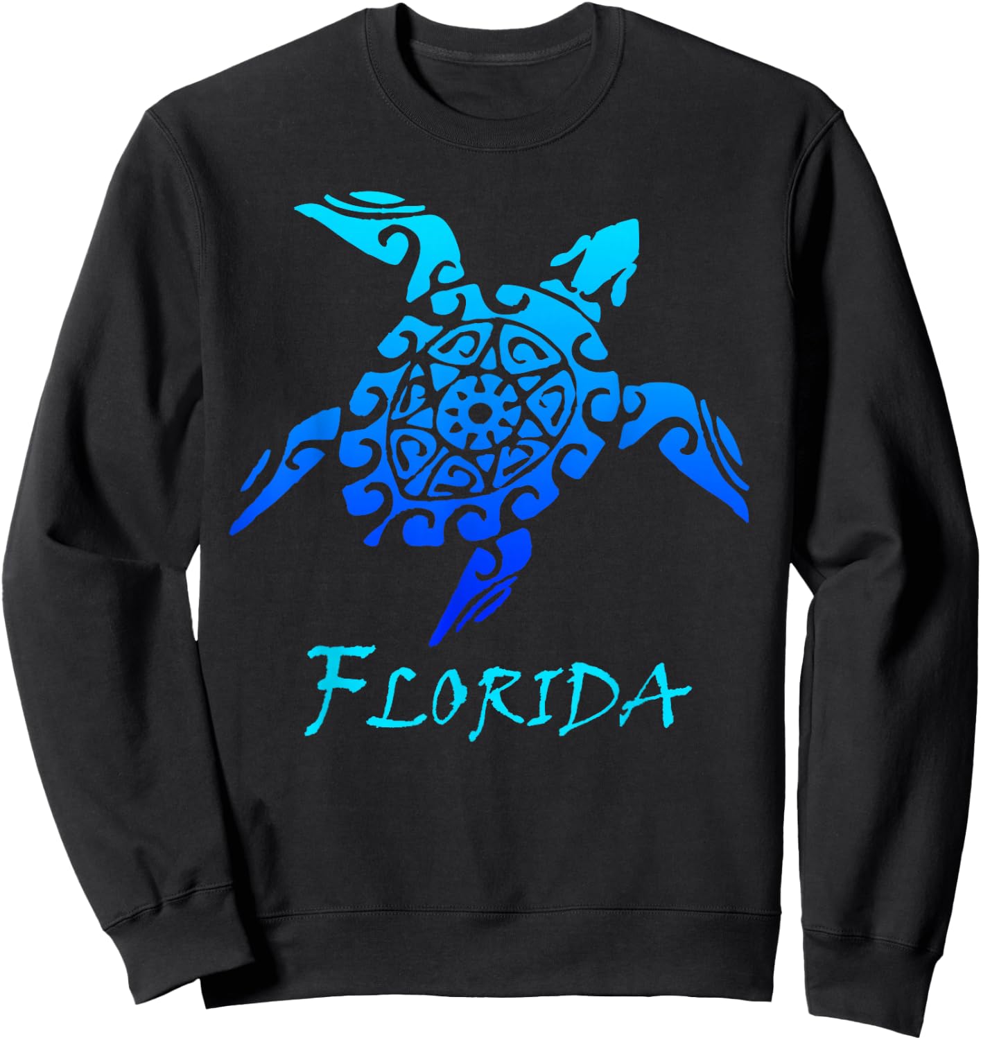 Florida Vacation Vintage Retro Sea Turtle Sweatshirt - Sweatshirt | Black