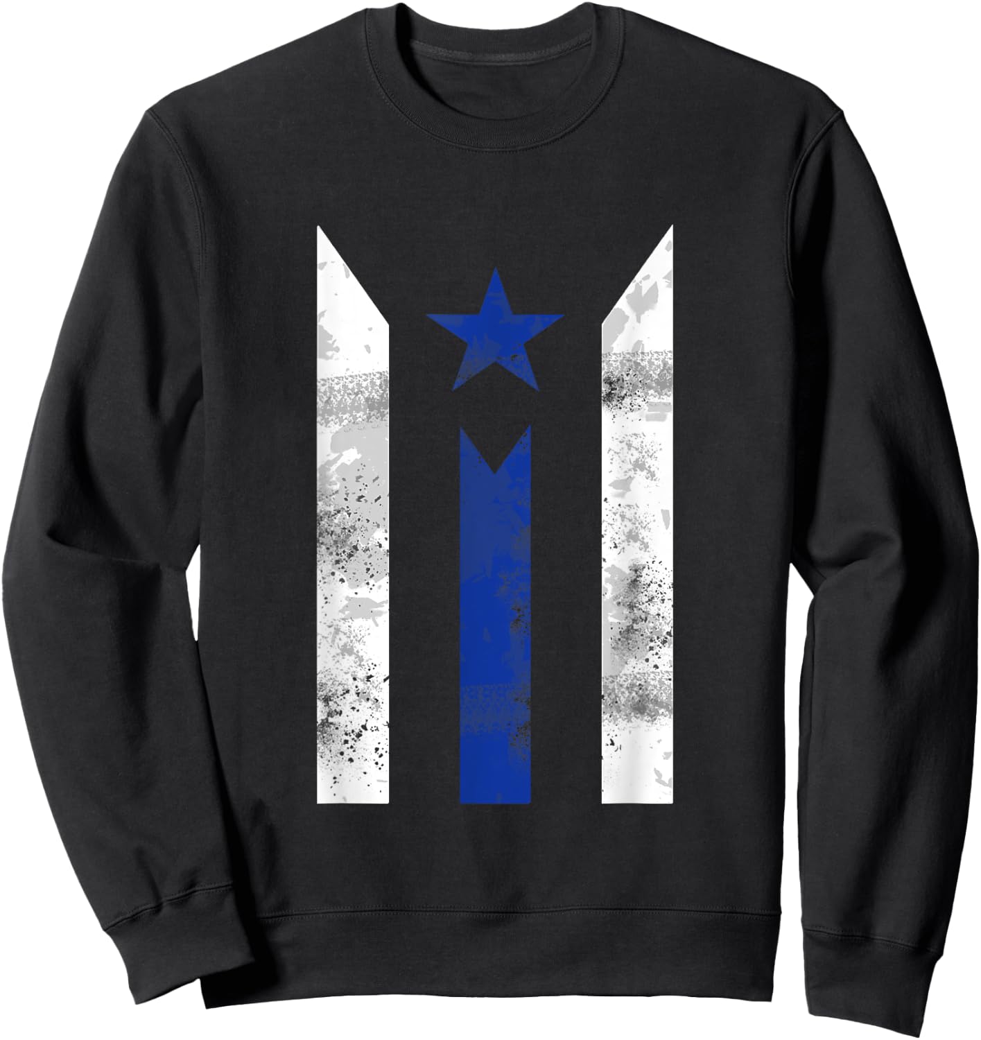 Thin Blue Line Puerto Rican Police Puerto Rico Flag Gift Sweatshirt - Sweatshirt | Black