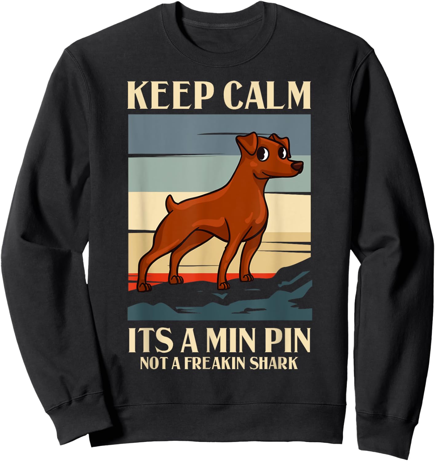 Miniature Pinscher Dog Puppies Owner Lover Women Kids Sweatshirt - Sweatshirt | Black