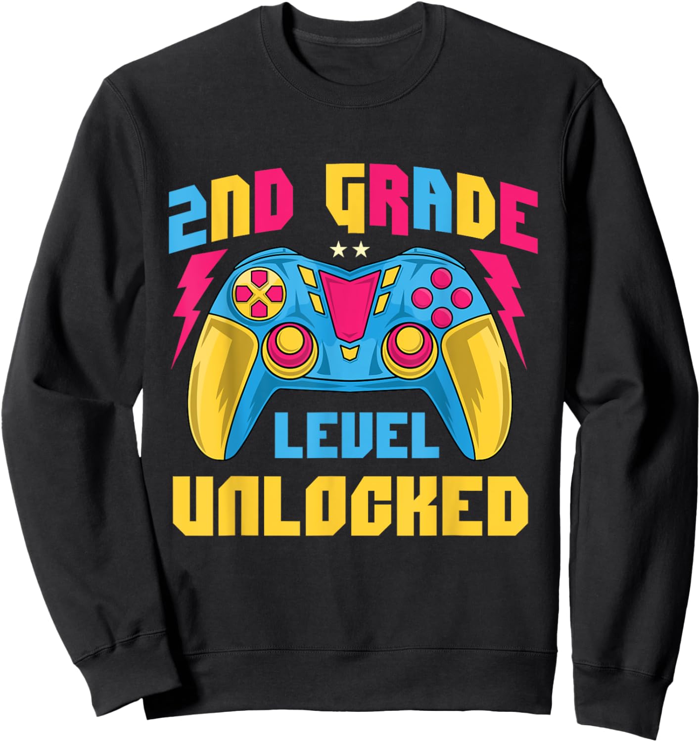 2nd Grade Level Unlocked - Teacher Student School Women Kids Sweatshirt - Sweatshirt | Black