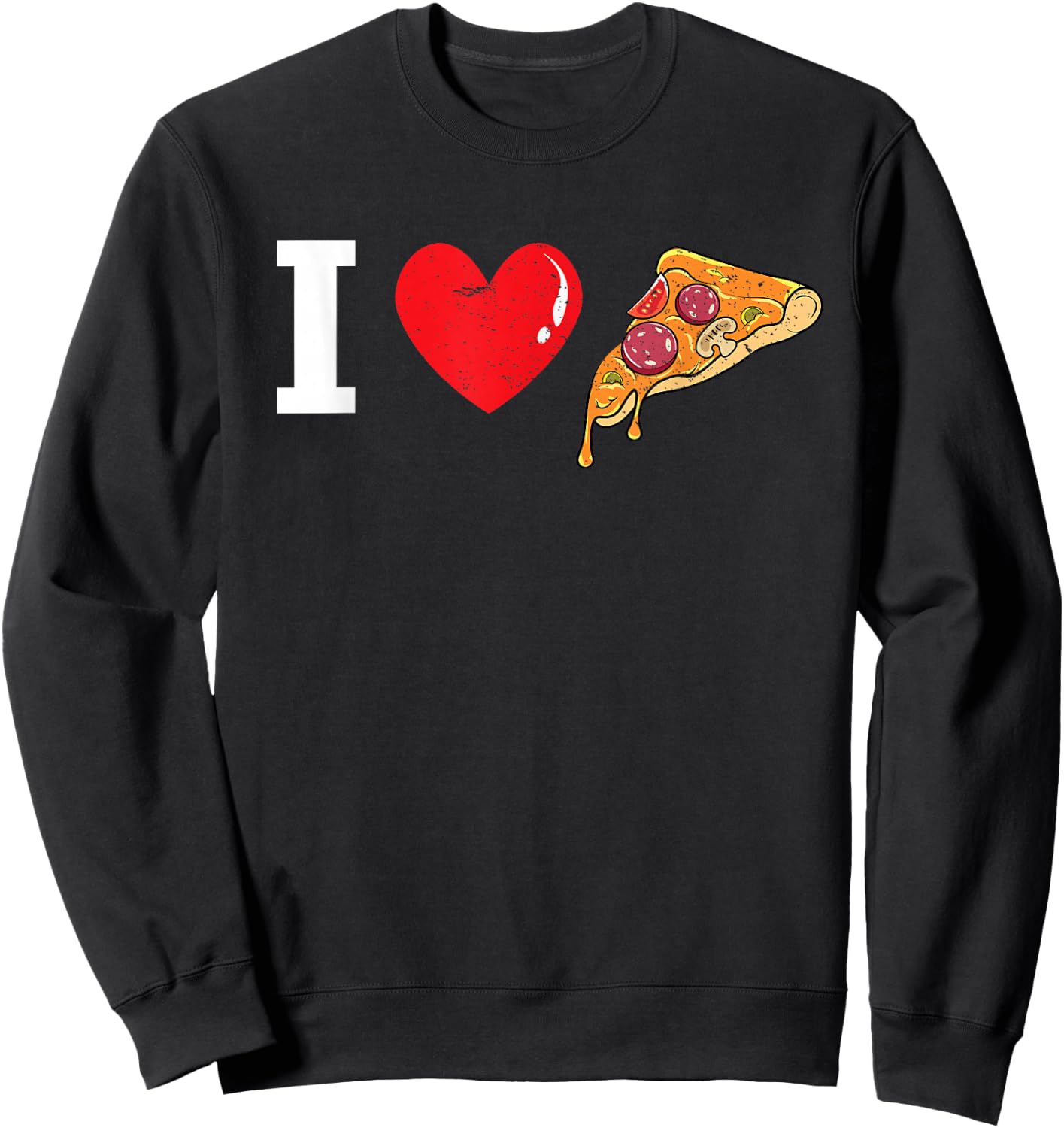 I Heart Pizza I Love Pizza New York Pepperoni Pizza Lover Sweatshirt - Sweatshirt | Black