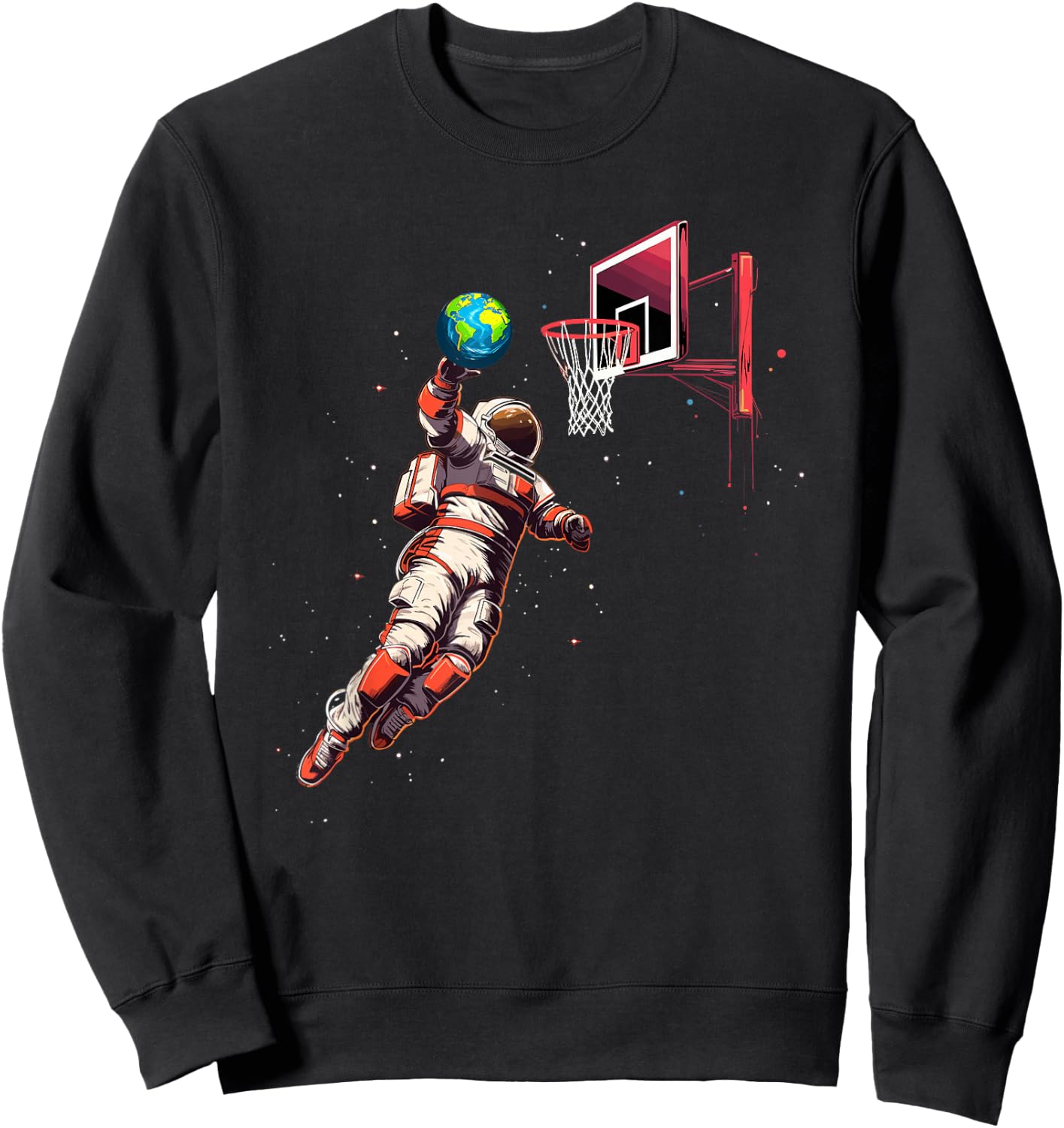 Astronaut Basketball Outer Space Gifts Men Kids Women Space Sweatshirt - Sweatshirt | Black