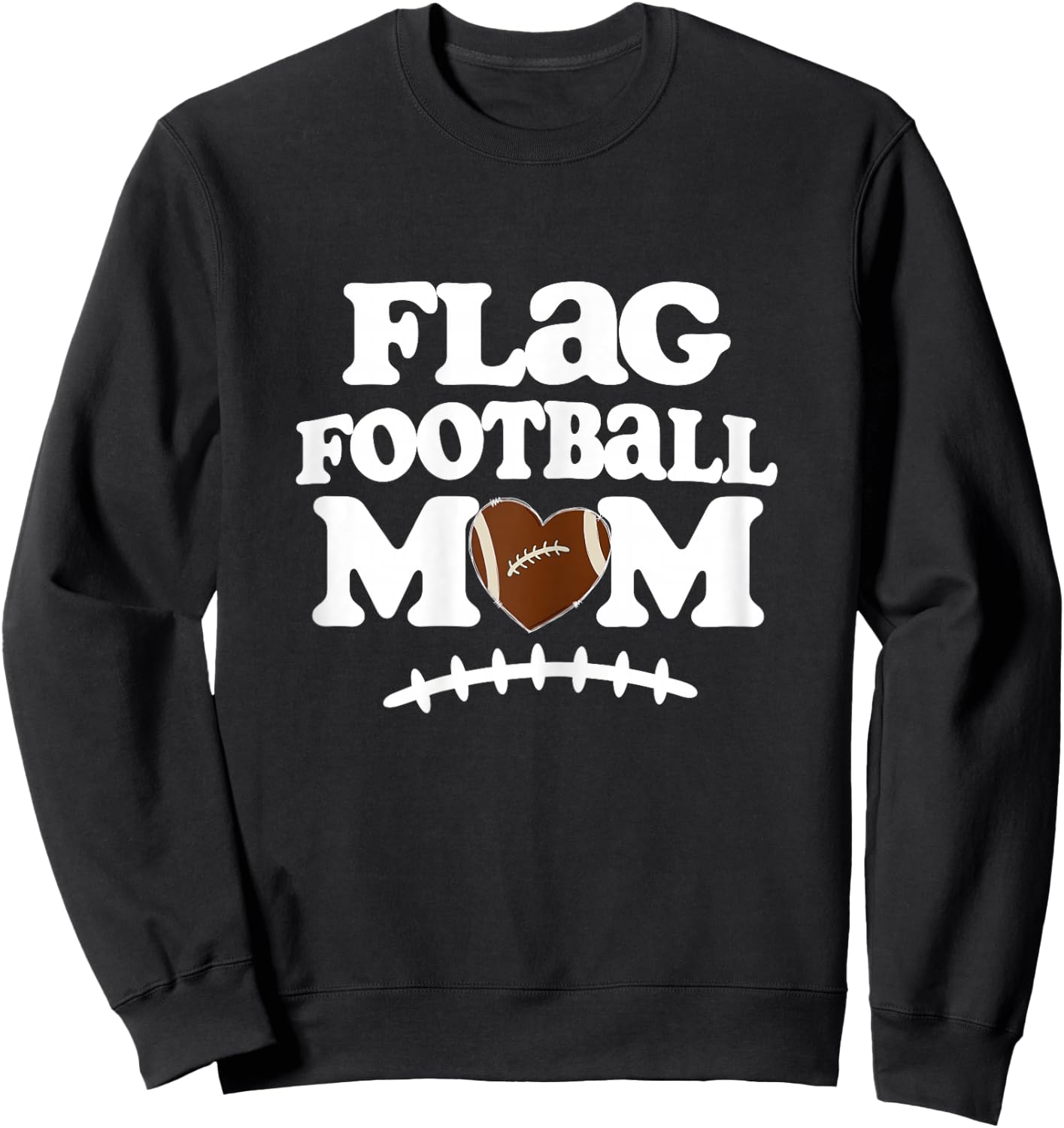 Flag Football Mom Gift Sports Mom Era Football Sweatshirt - Sweatshirt | Black