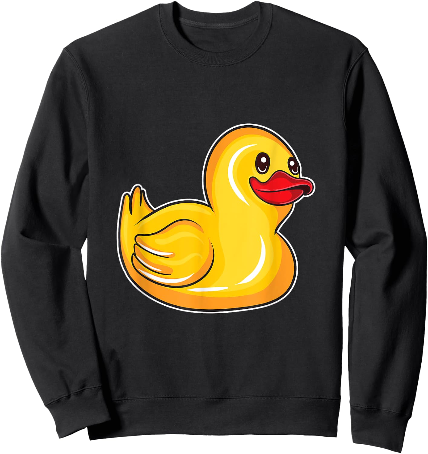 Cute Rubber Duck Gift Toddlers Men Women Funny Duckling Sweatshirt - Sweatshirt | Black