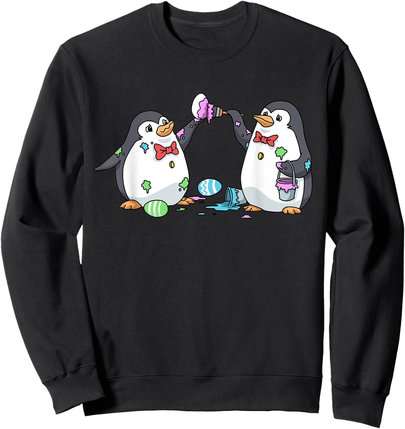 Happy Easter Penguin For Boys & Girls Easter Egg Hunt Sweatshirt - Sweatshirt | Black