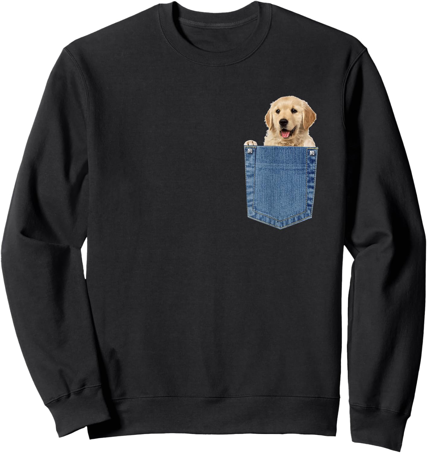 Labrador In Pocket T Shirt Funny Dog Lovers Gifts Sweatshirt - Sweatshirt | Black