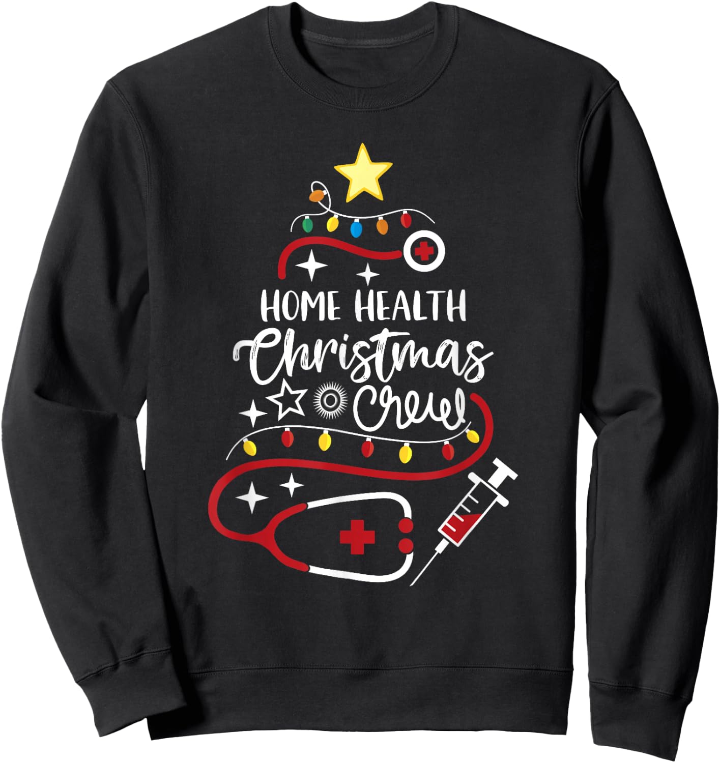 Home Health Nurse Specialists Home Health Christmas Crew Sweatshirt - Sweatshirt | Black