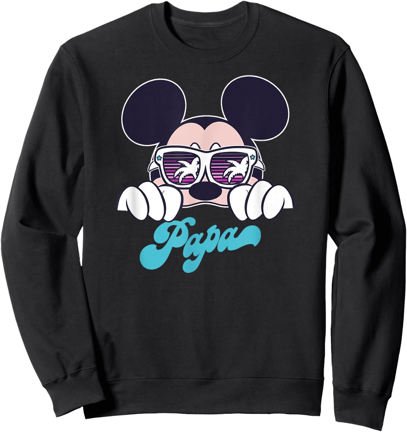Disney Mickey and Friends Cool Mickey Summer Vibes Papa Logo Sweatshirt - Sweatshirt | Black