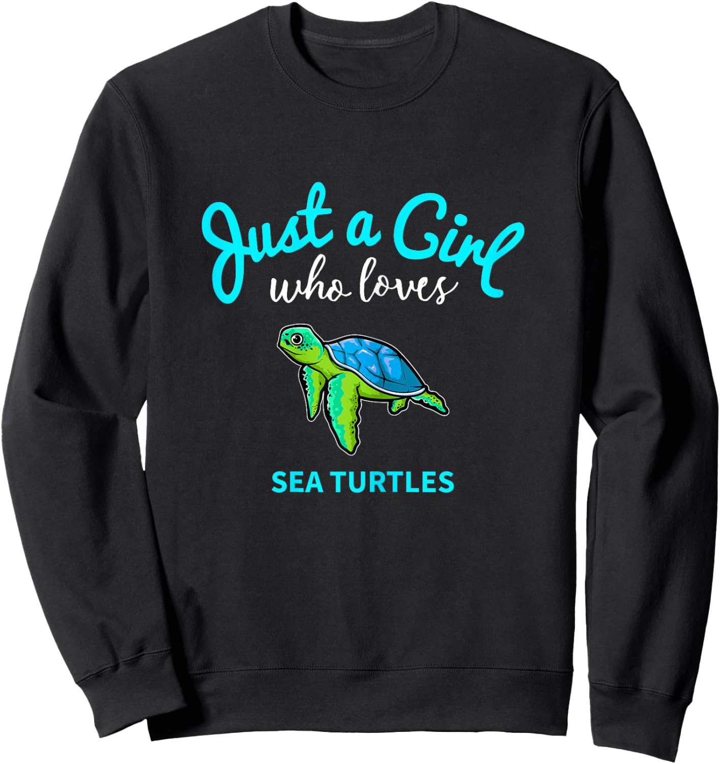 Sea Turtle Shirt for Girls | Kids Sea Turtle Shirt Sweatshirt - Sweatshirt | Black