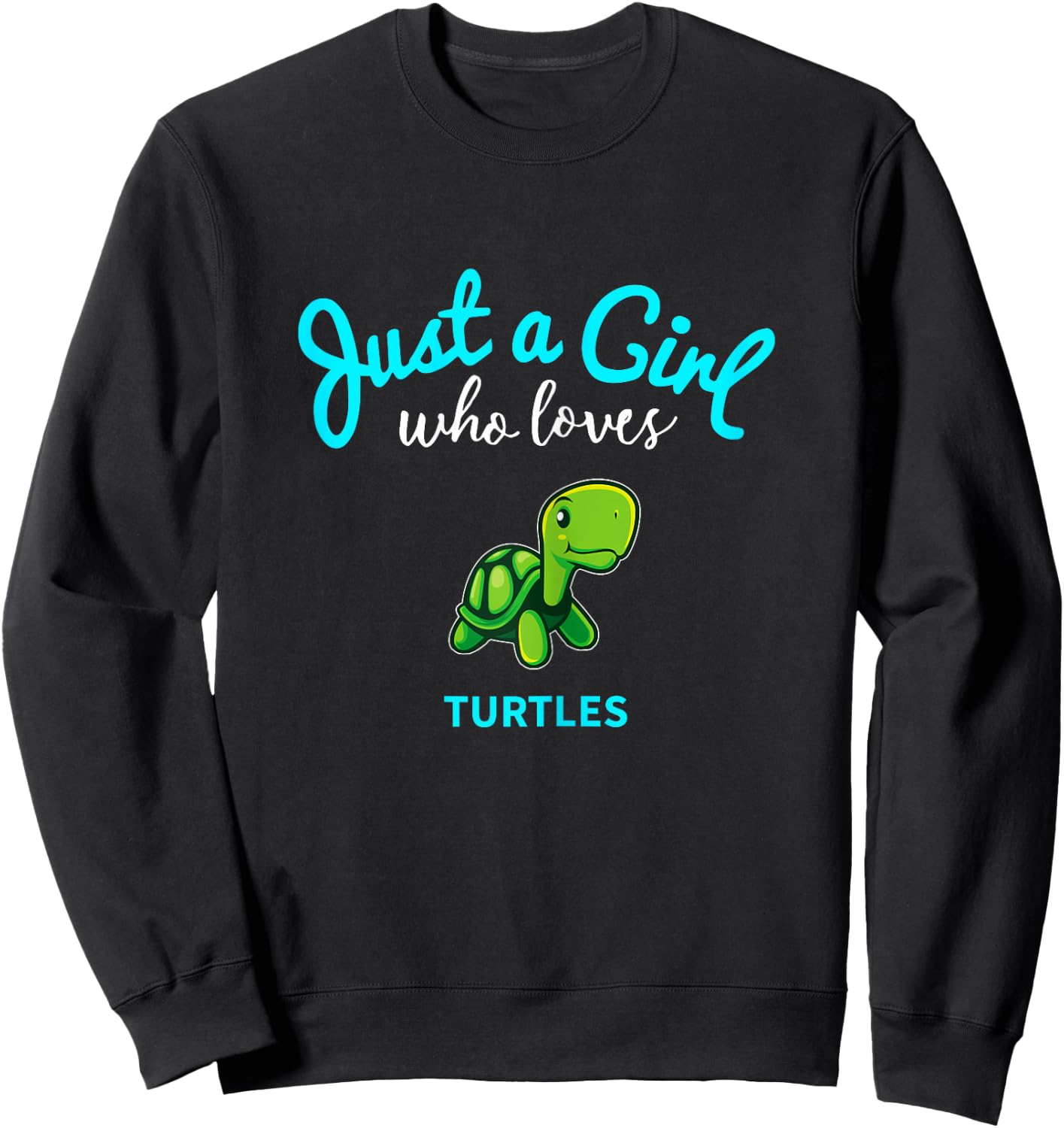 Turtle Shirt for Girls | Kids Turtle Sweatshirt - Sweatshirt | Black