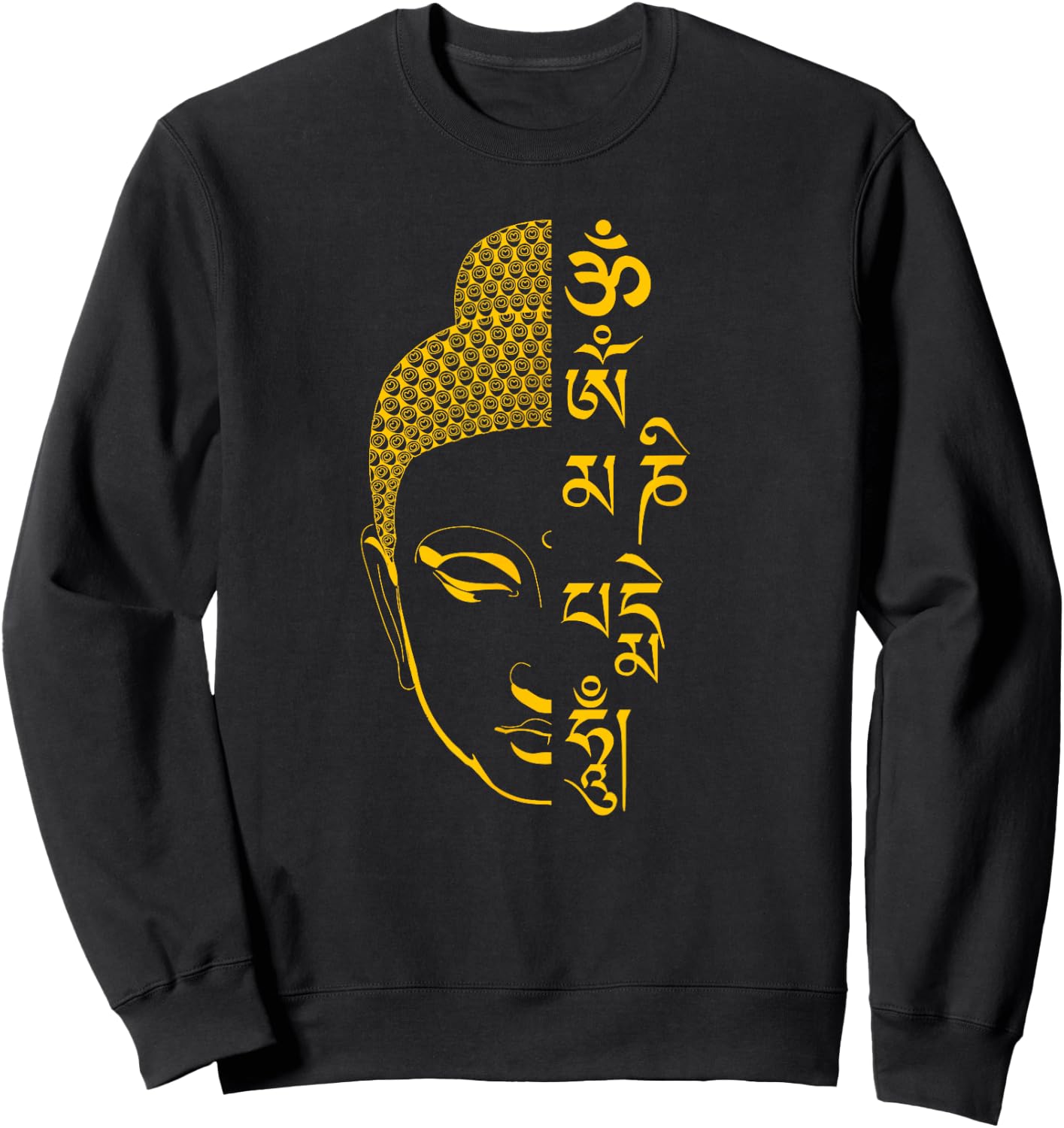 Buddha Om Mani Padme Hum Mantra Sweatshirt - Sweatshirt | Black