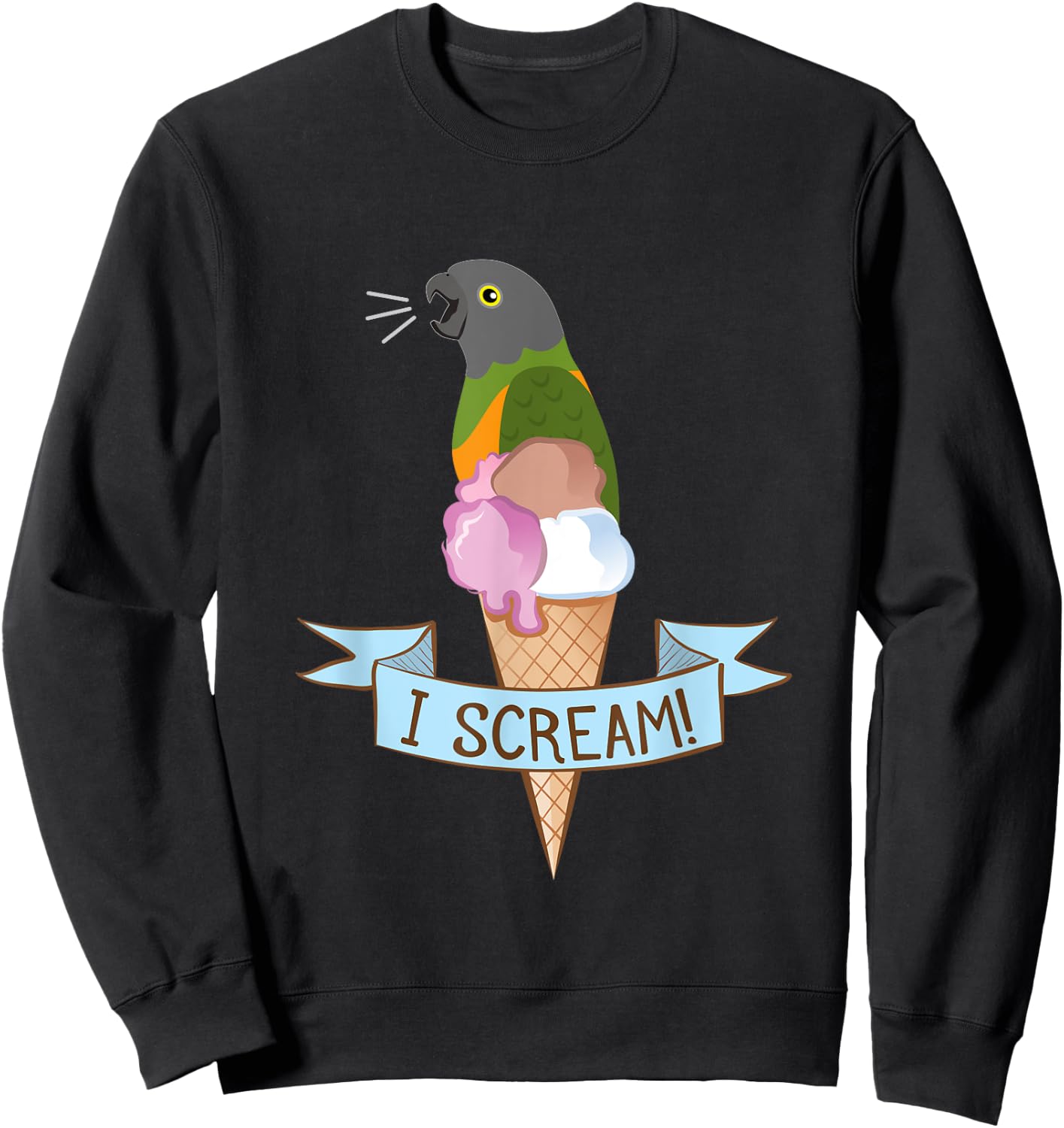 Senegal Parrot Ice Cream Sweatshirt - Sweatshirt | Black