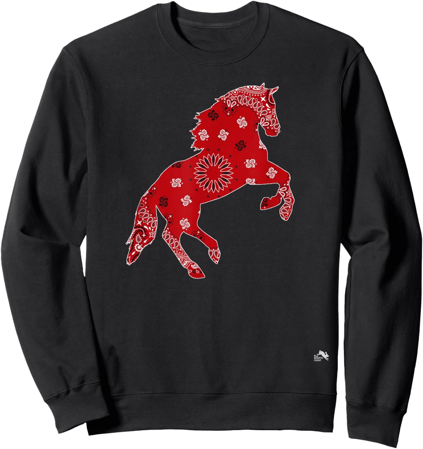 Horse Bandana Pattern - Riding Art Sweatshirt - Sweatshirt | Black