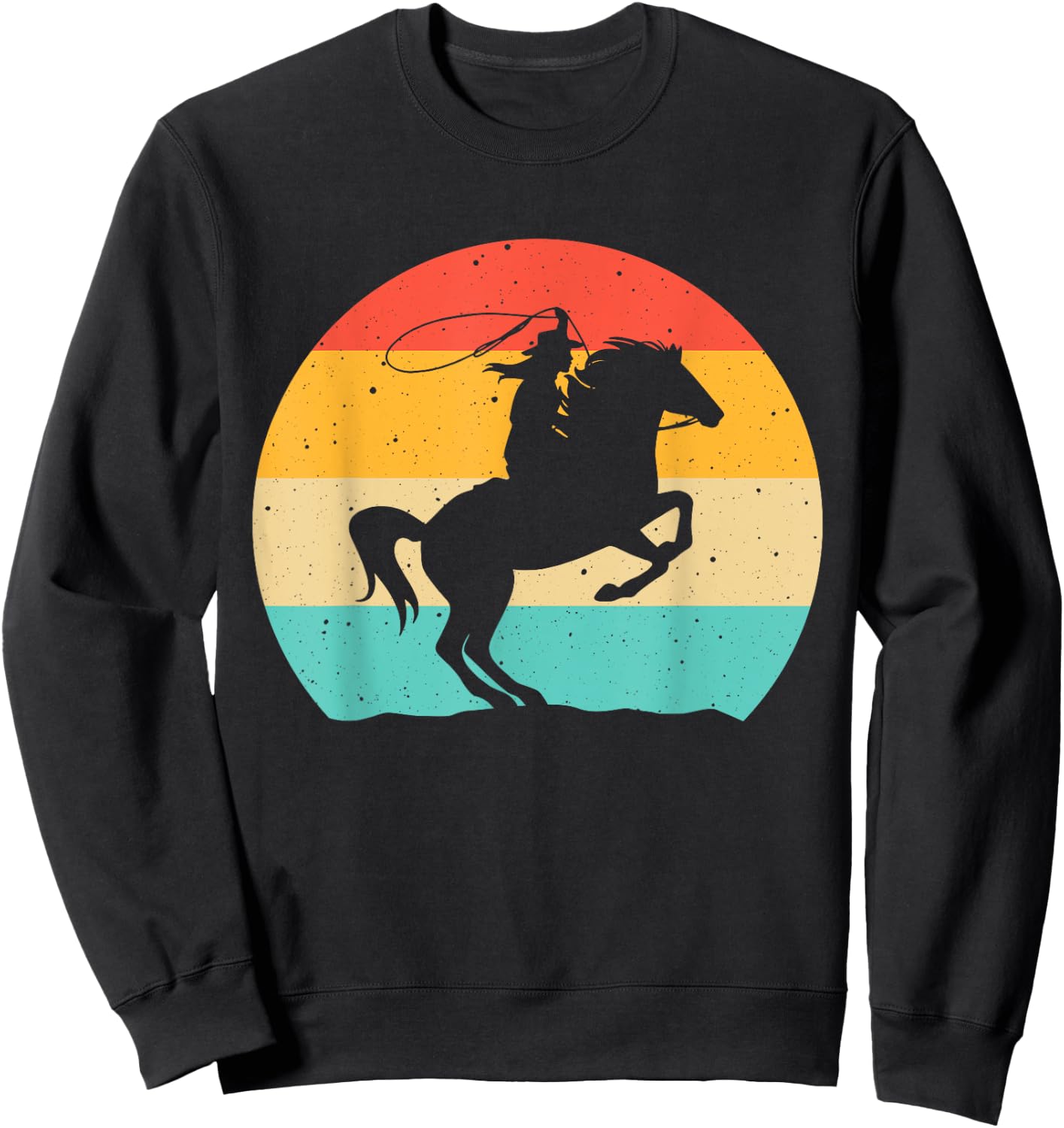 Funny Retro Western Cowgirl Gift Girl Horse Riding Women Sweatshirt - Sweatshirt | Black