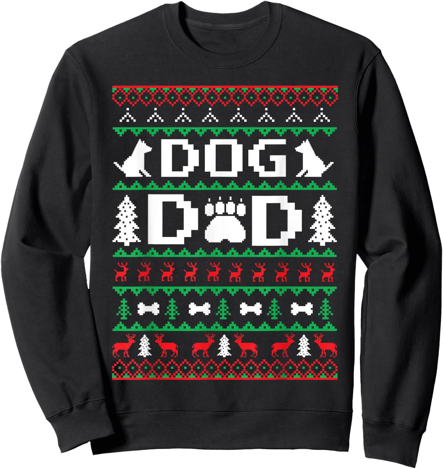 Christmas Dog Dad Shirt Ugly Sweatshirt - Sweatshirt | Black
