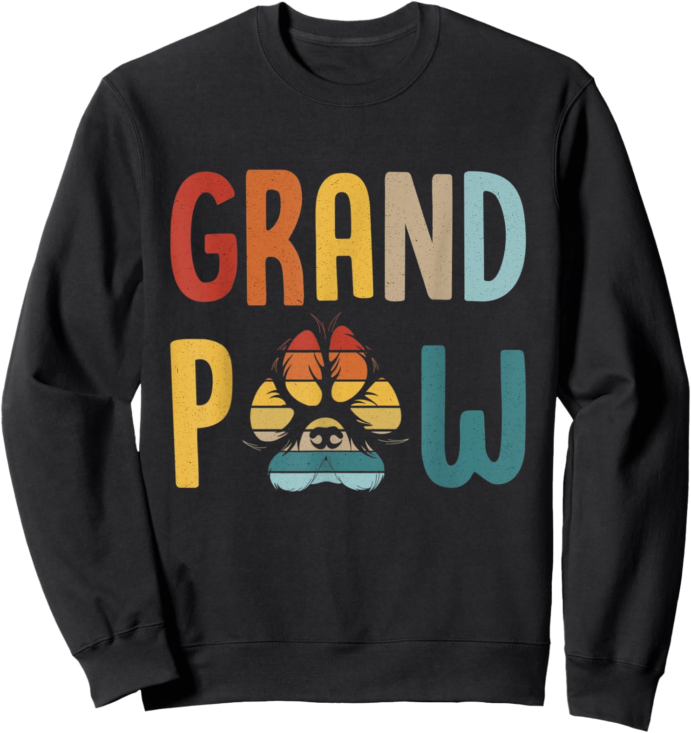 GrandPaw -best grandpa Dog Funny Dog Lover Grandparents Sweatshirt - Sweatshirt | Black