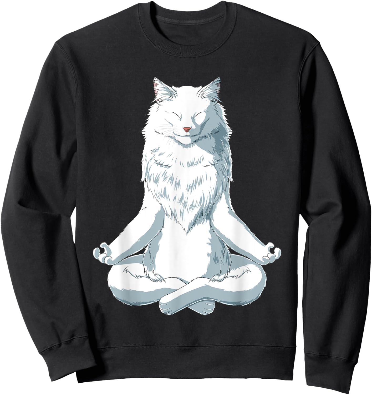 Yoga Turkish Angora Cat Sweatshirt - Sweatshirt | Black