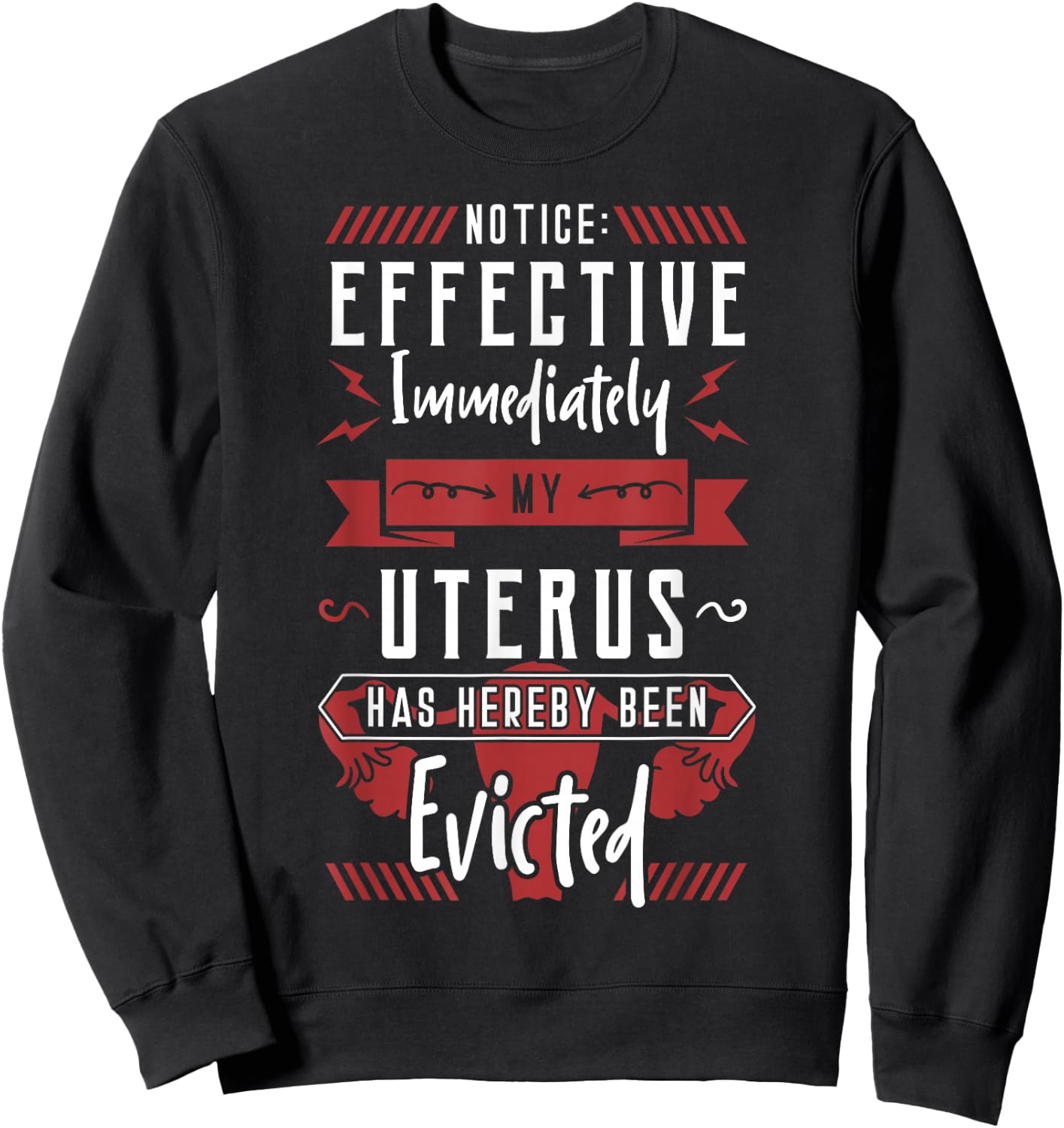 Uterus Evicted Hysterectomy Supracervical Cervix Surgery Sweatshirt - Sweatshirt | Black