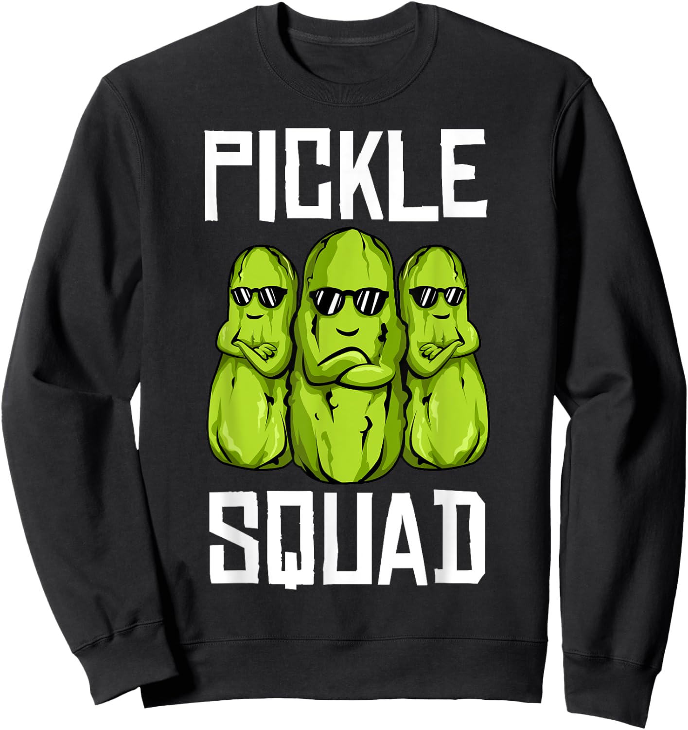 Funny Pickle Squad Novelty Gift Men Kids Big Dill Gang Lover Sweatshirt - Sweatshirt | Black