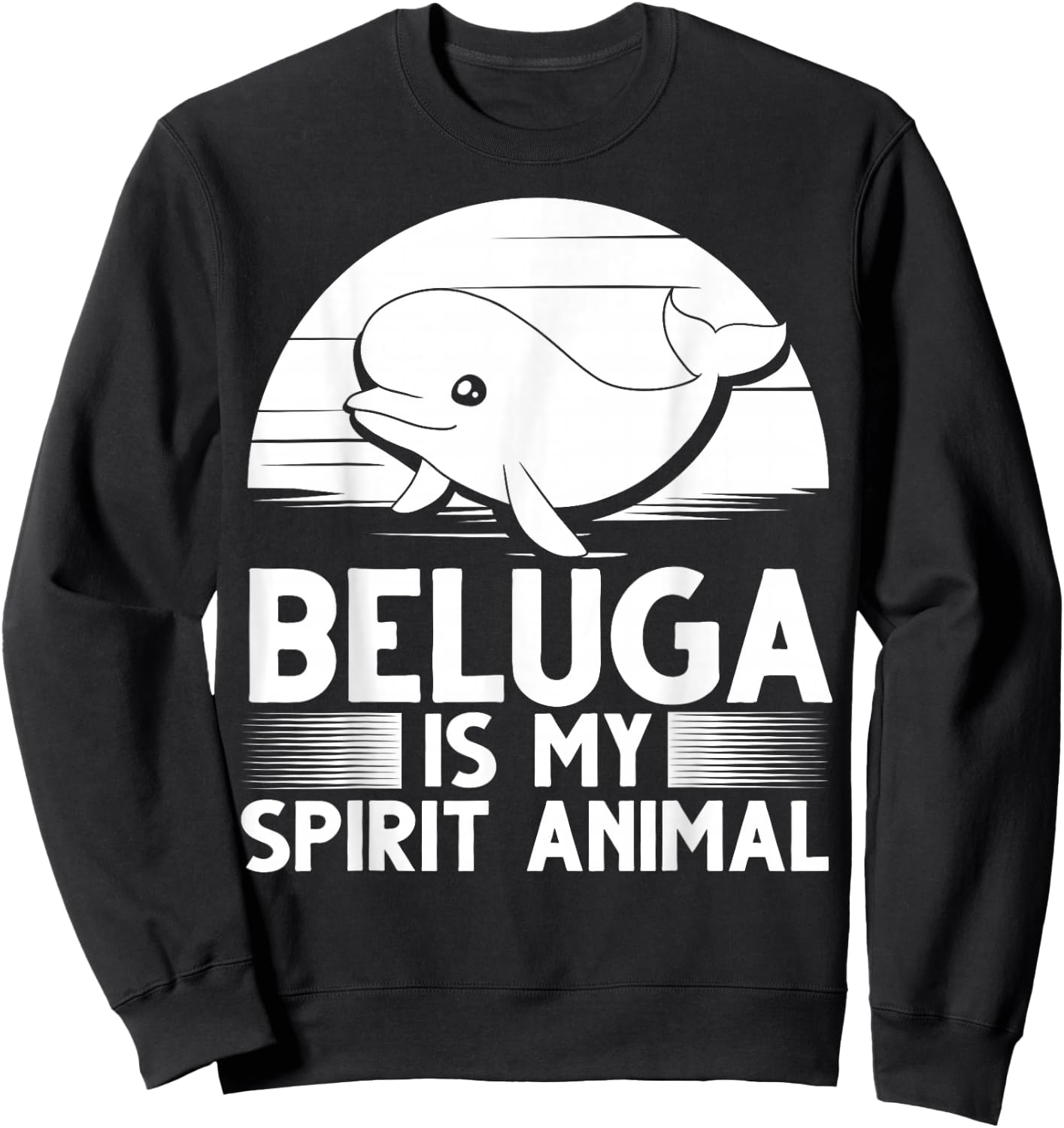 Beluga Whale Baby Animal Sweatshirt - Sweatshirt | Black