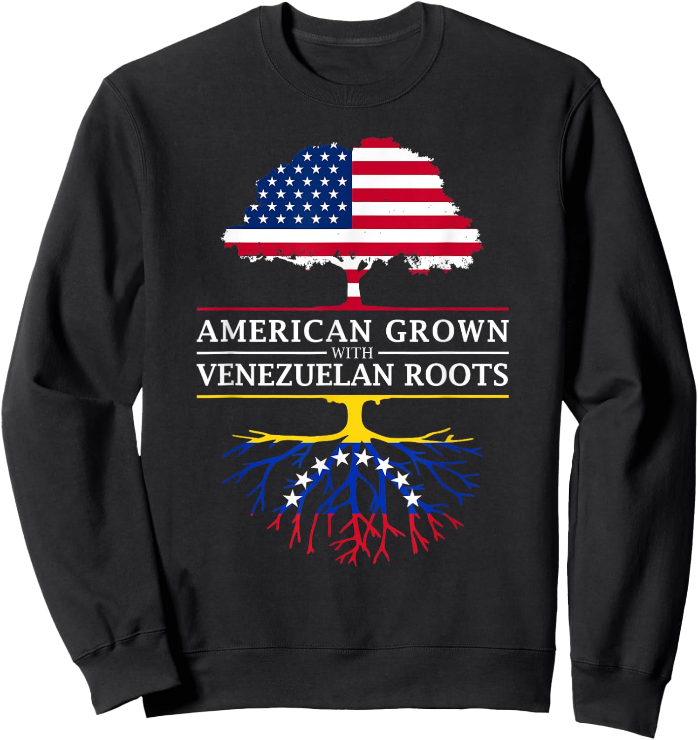American Grown with Venezuelan Roots - Venezuela Small Sweatshirt - Sweatshirt | Black