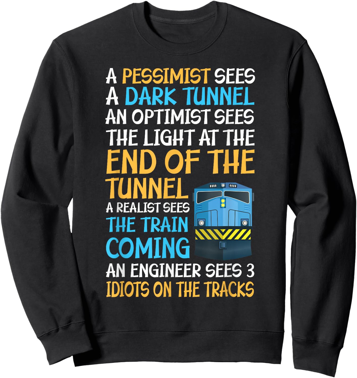 Funny Train Guide - 3 Idiots on the Tracks Sweatshirt - Sweatshirt | Black