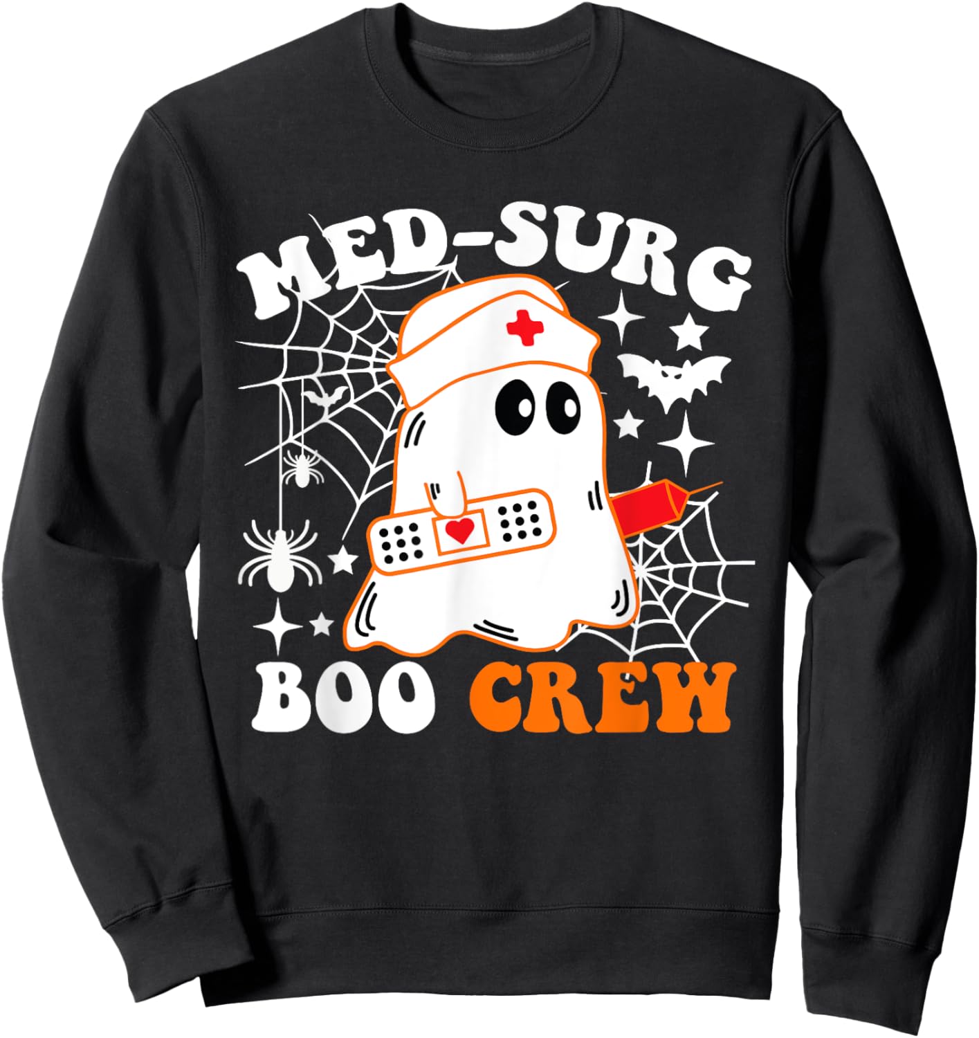 Med-Surg Boo Crew Nurse Funny Halloween Costume Sweatshirt - Sweatshirt | Black