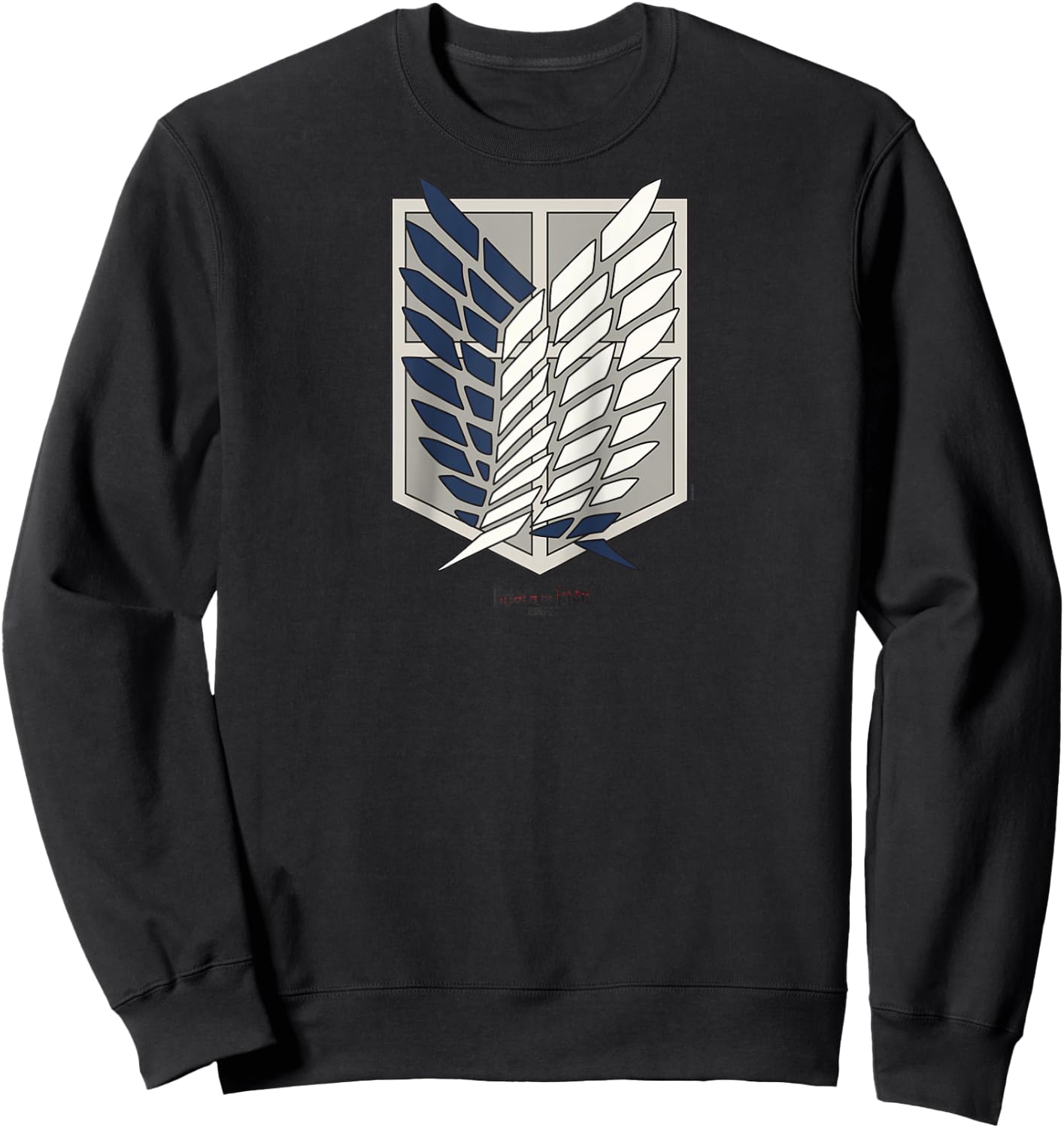 Attack on Titan Scout Regiment Shield AOT Anime Raglan Baseball Sweatshirt - Sweatshirt | Black