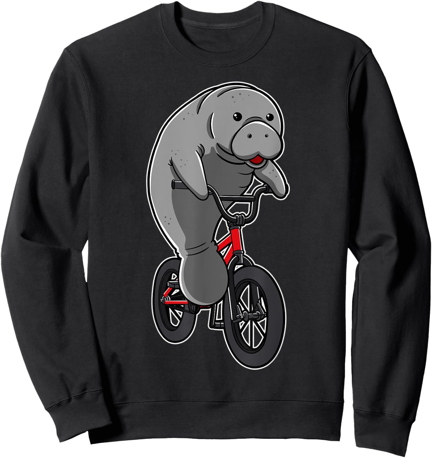 Manatees Sea Cows Dugong Biker Cyclist Floaty Potatoes Gift Sweatshirt - Sweatshirt | Black