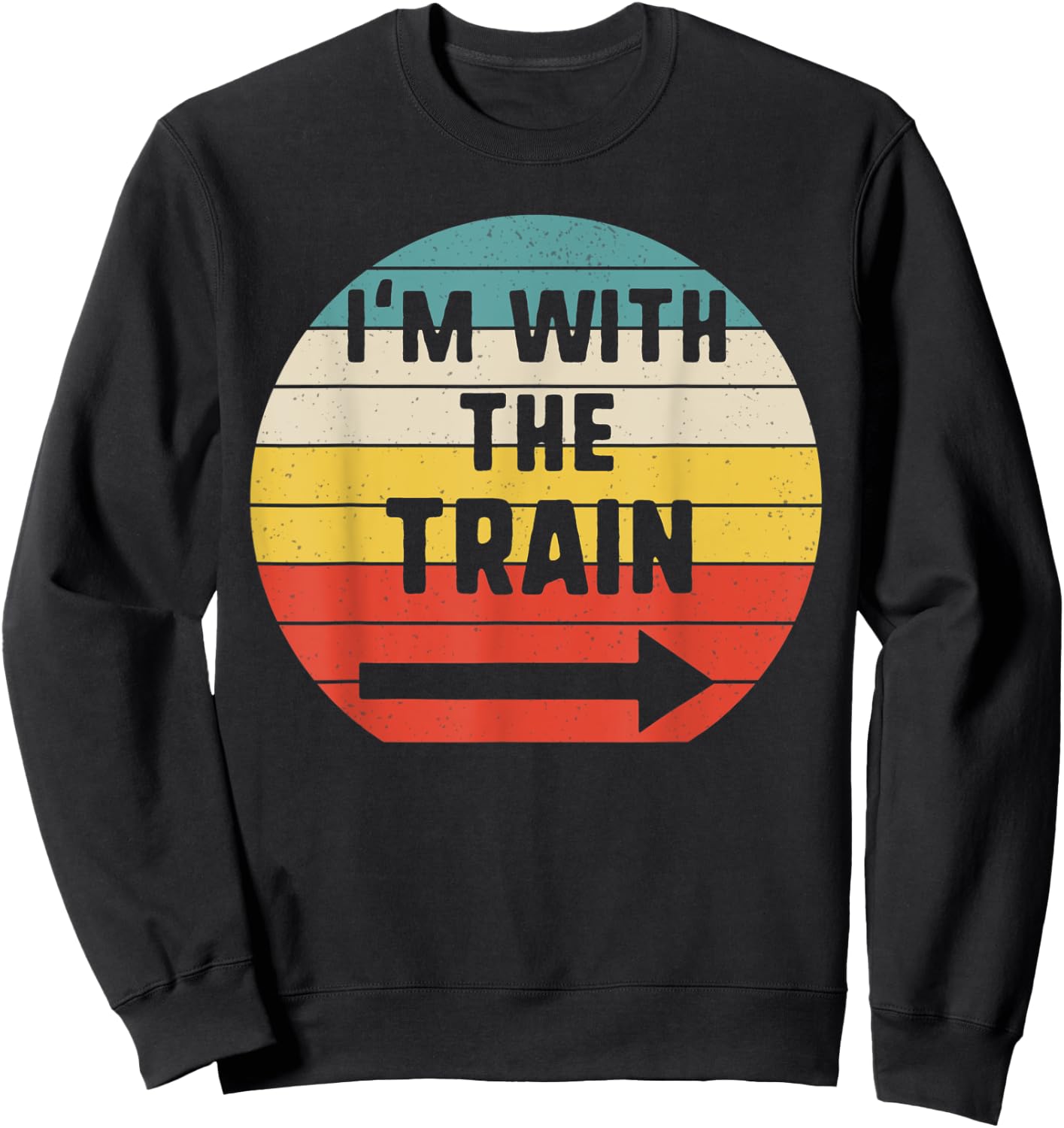 I'm With train Halloween Matching Couple Costume Vintage Sweatshirt - Sweatshirt | Black