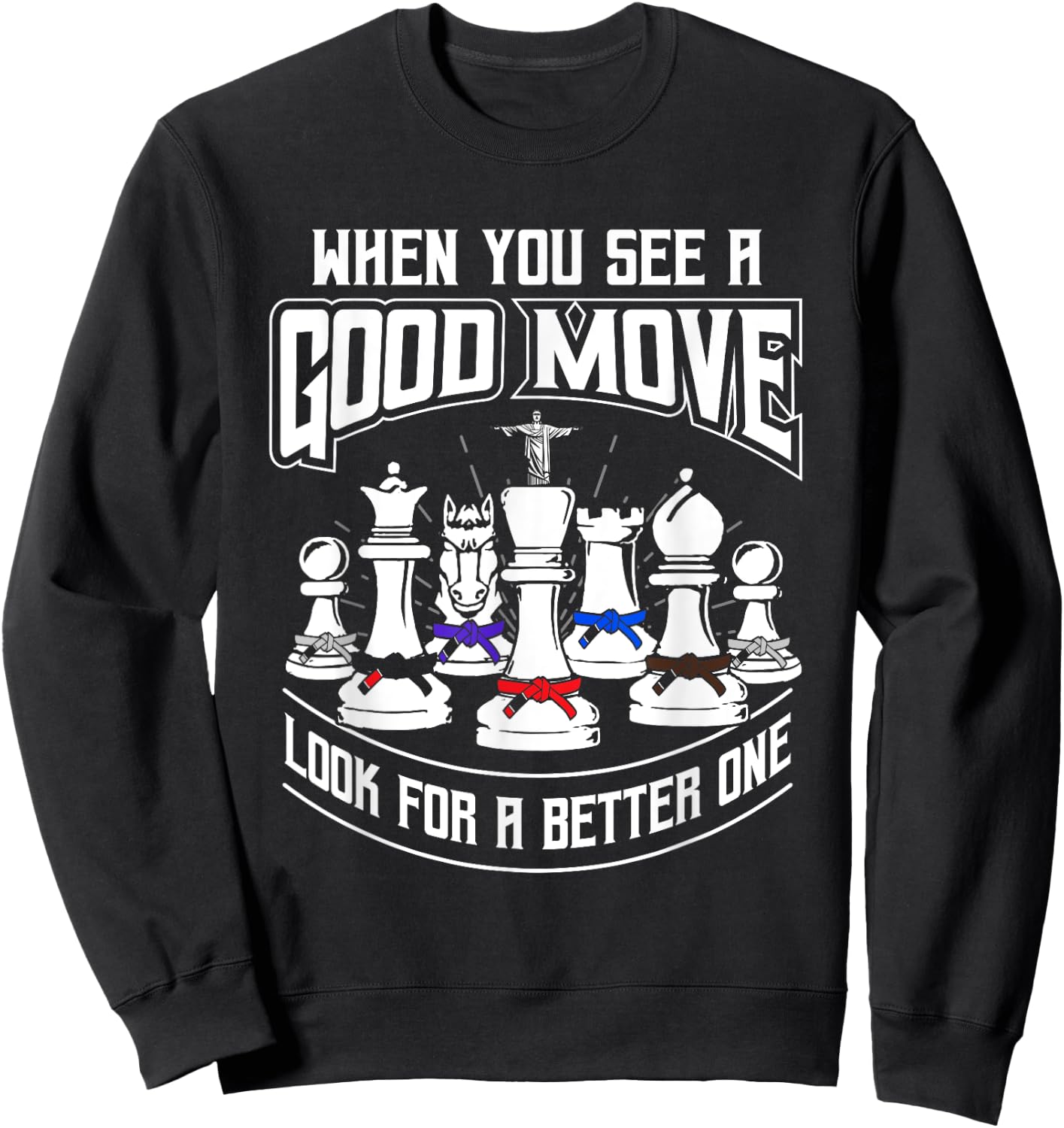 BJJ Chess - Brazilian Jiu-Jitsu and BJJ Gift Sweatshirt - Sweatshirt | Black