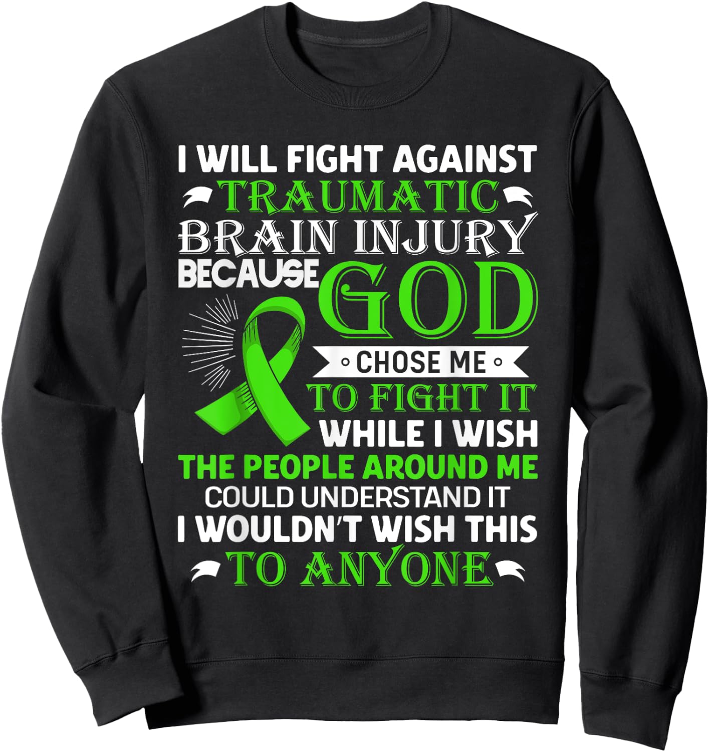 Traumatic Brain Injury Awareness TBI Warrior Awareness Sweatshirt - Sweatshirt | Black