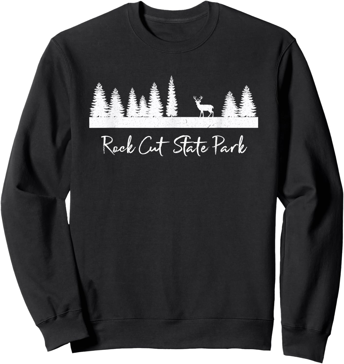 Rock Cut State Park Deer Camping Hiking Rustic Campround Sweatshirt - Sweatshirt | Black