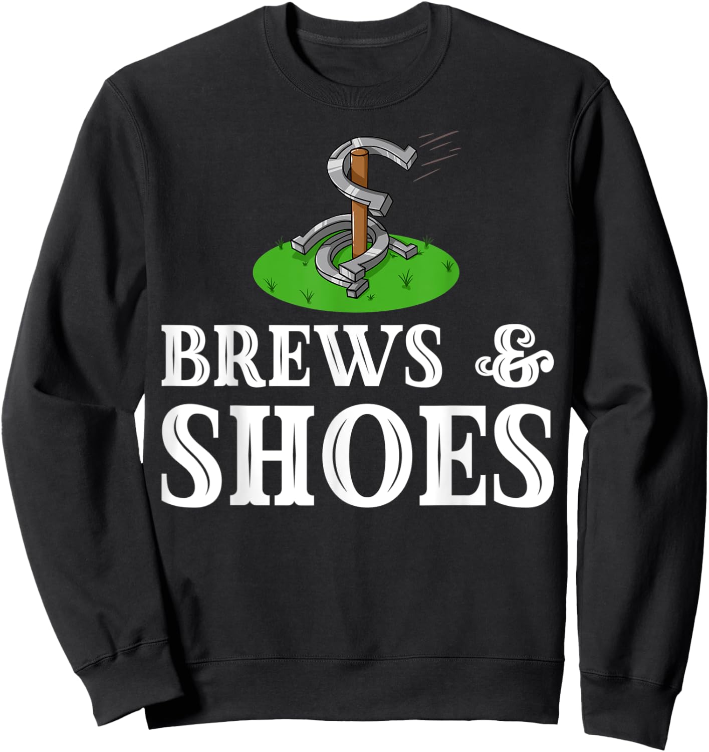 Horseshoe Pitching Gift Throwing Shoes Sweatshirt - Sweatshirt | Black