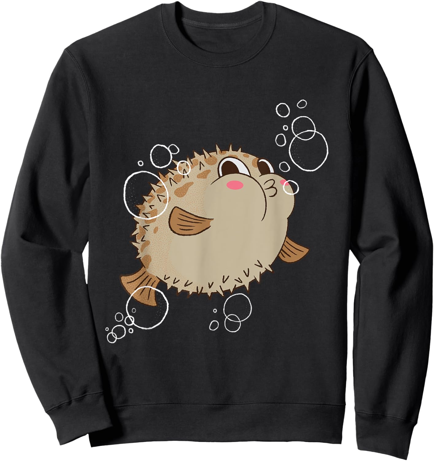 Puffer Fish Blowfish Bubbles Sweatshirt - Sweatshirt | Black