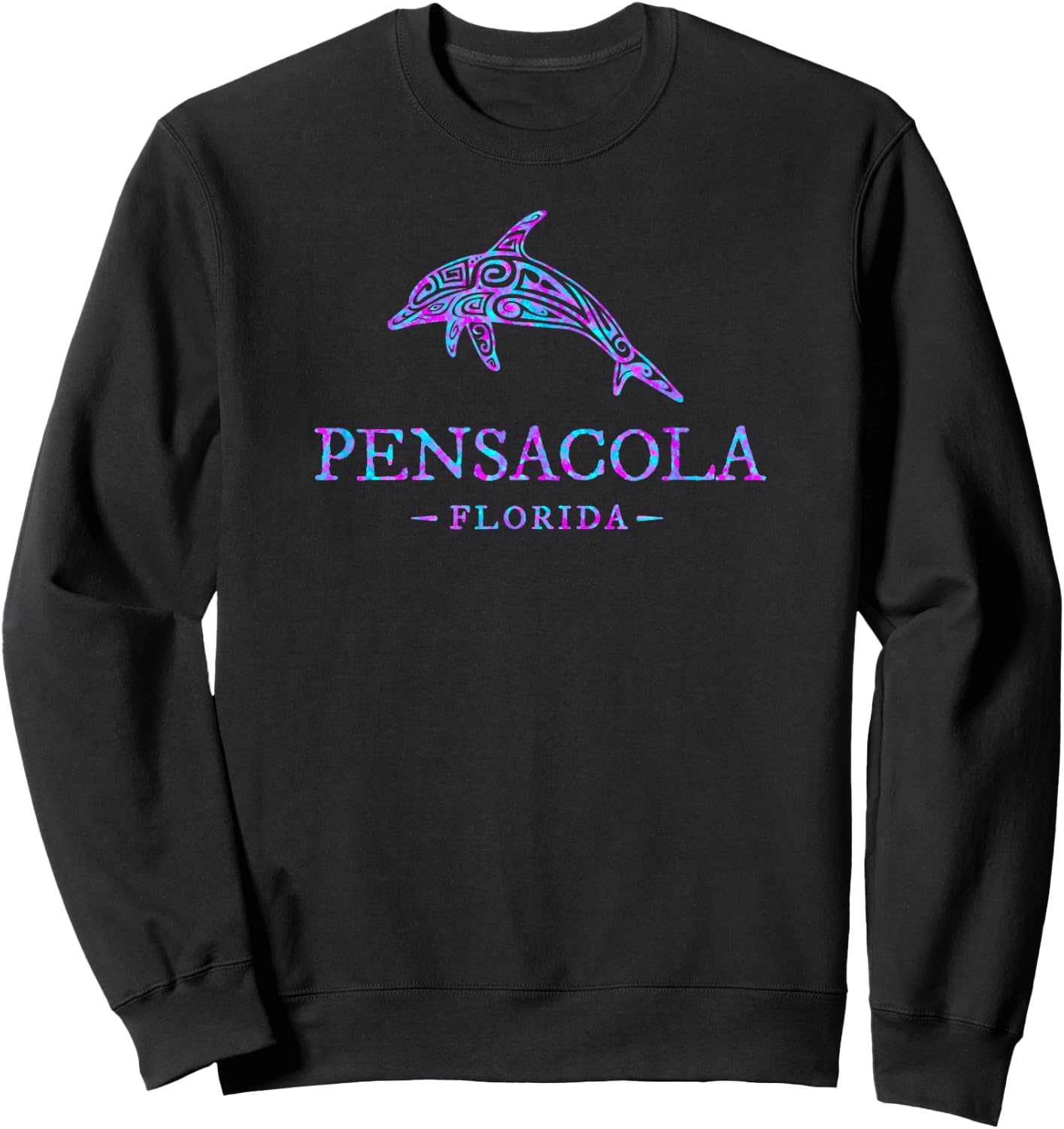 Pensacola Florida Dolphin Vacation Souvenir Sweatshirt - Sweatshirt | Black