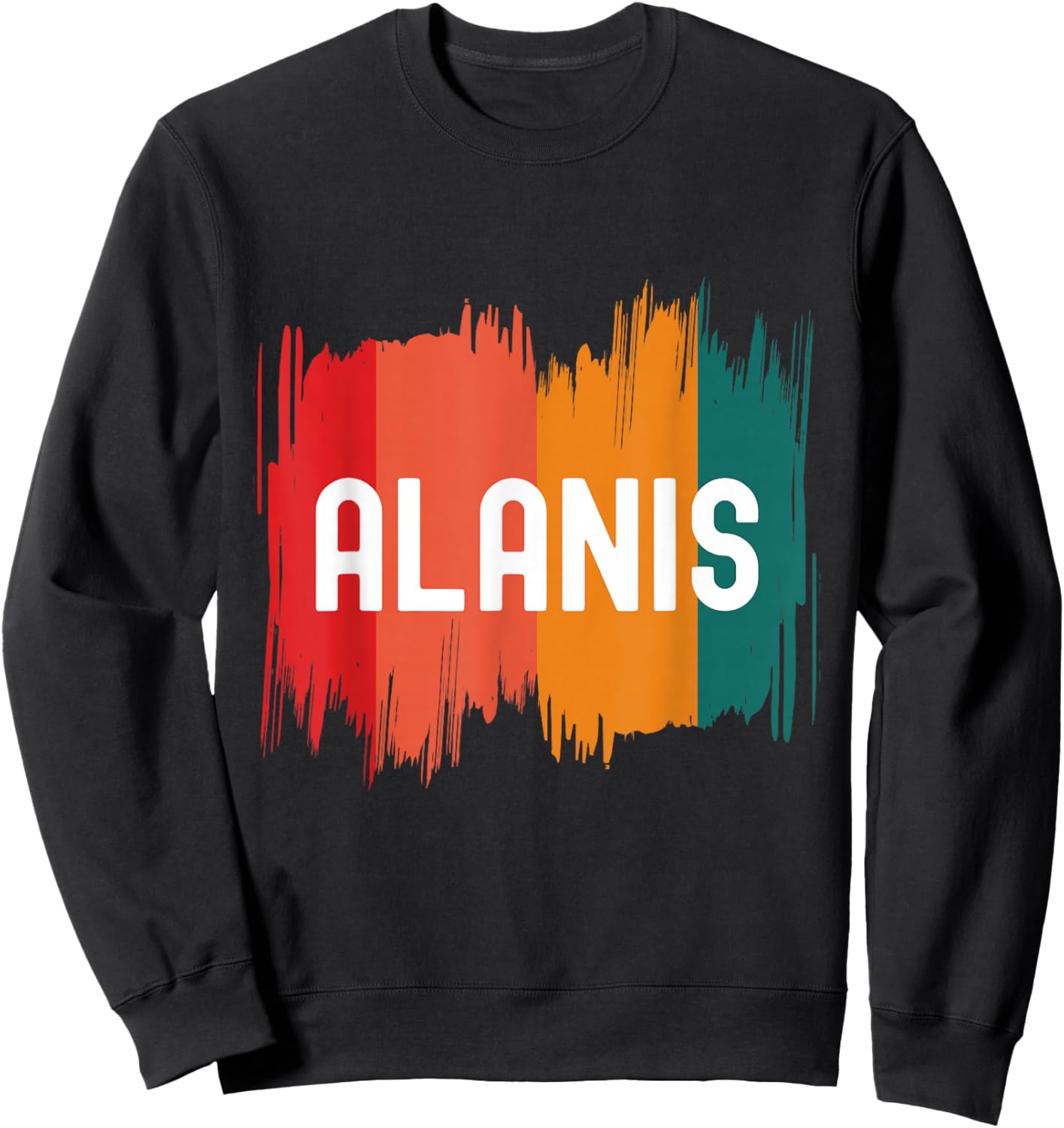I Love Alanis Retro Sunset Personalized First Name Sweatshirt - Sweatshirt | Black