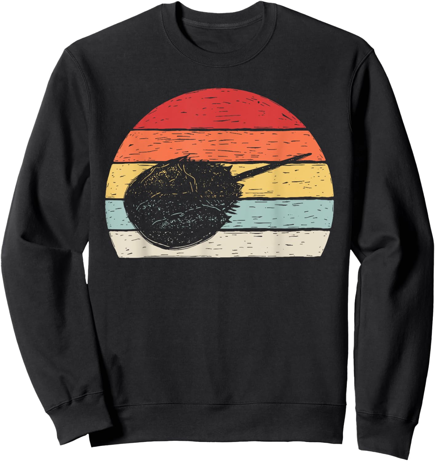 Vintage Retro Horseshoe Crab Sweatshirt - Sweatshirt | Black