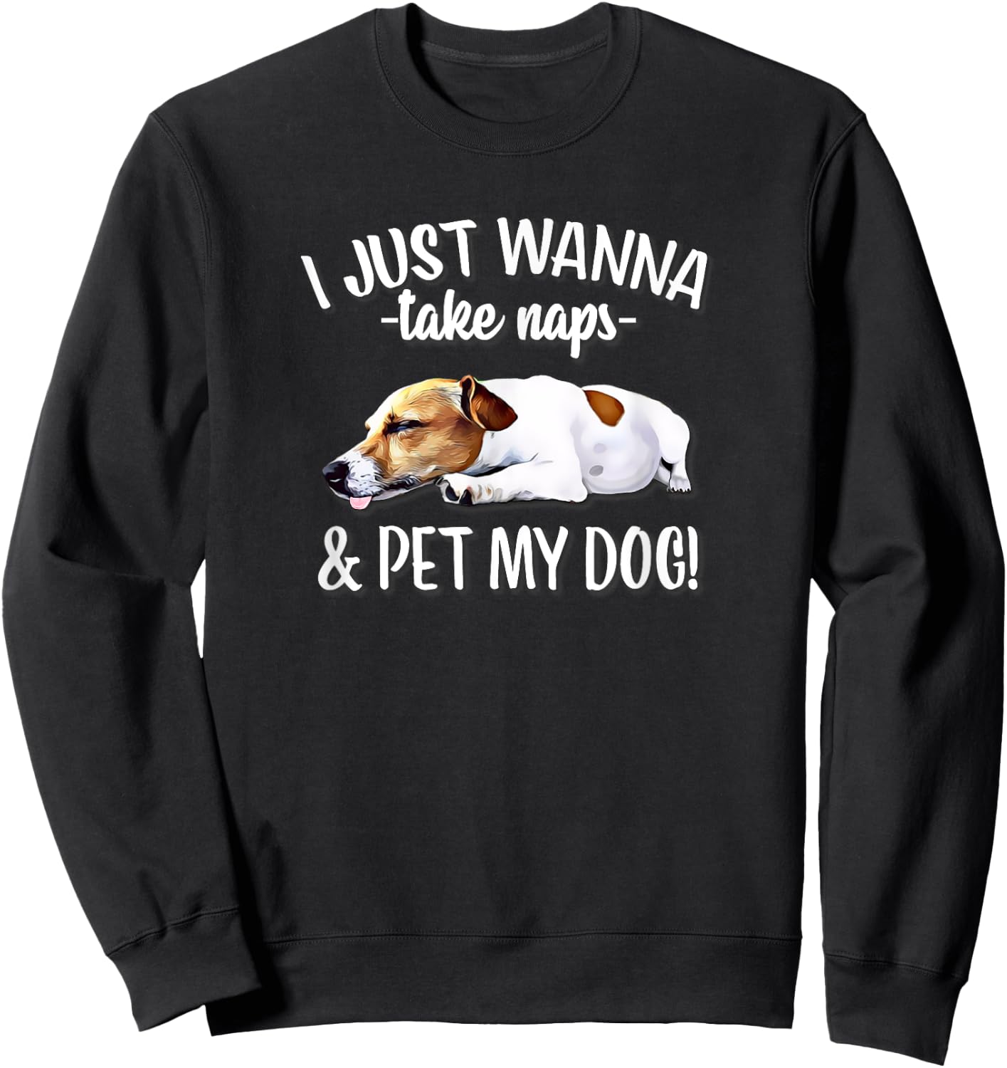 JRT Dog Lover Nap Jack Russell Women Girls Kids Sweatshirt - Sweatshirt | Black