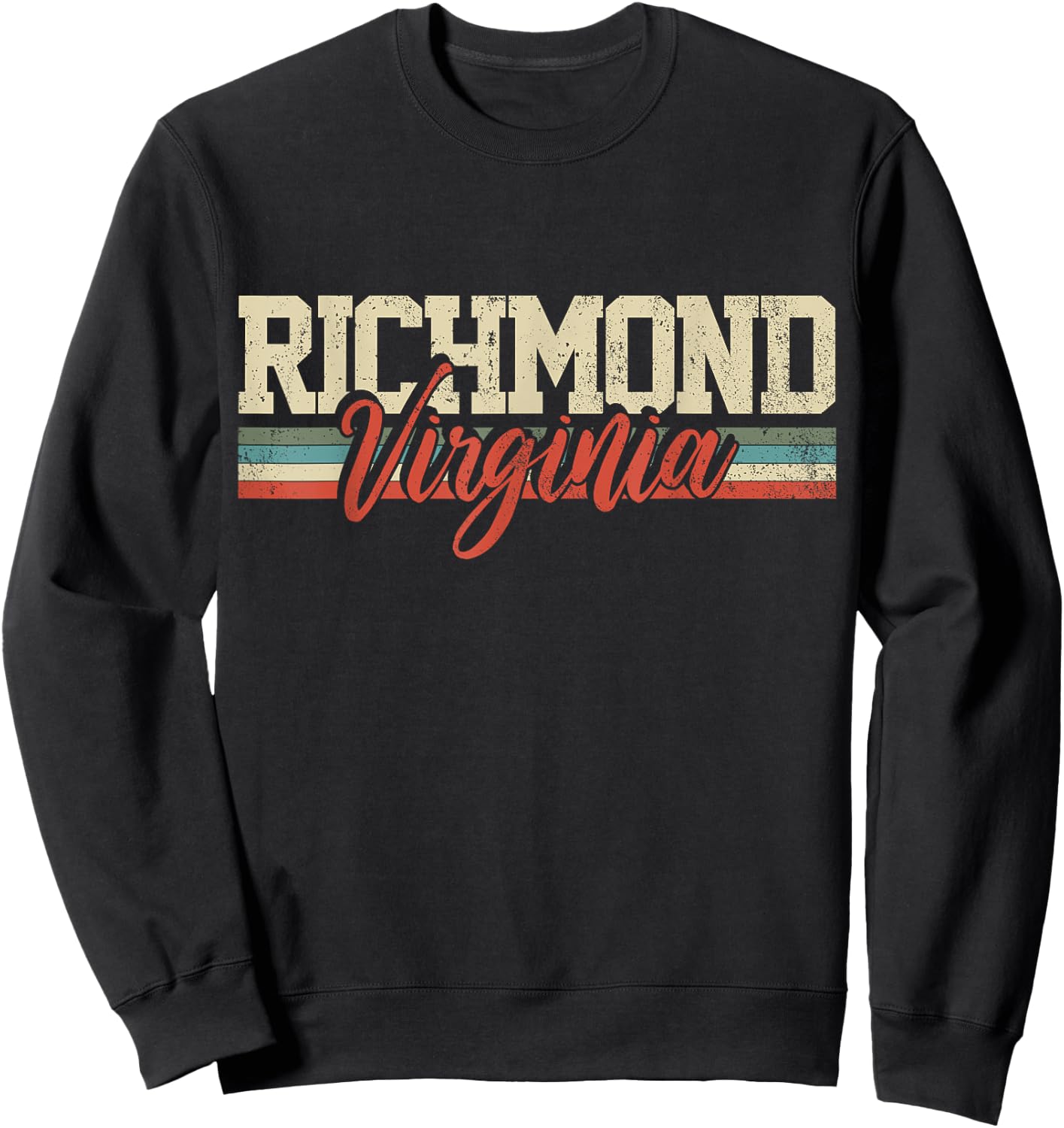 Richmond Virginia Retro Vintage Sweatshirt - Sweatshirt | Black