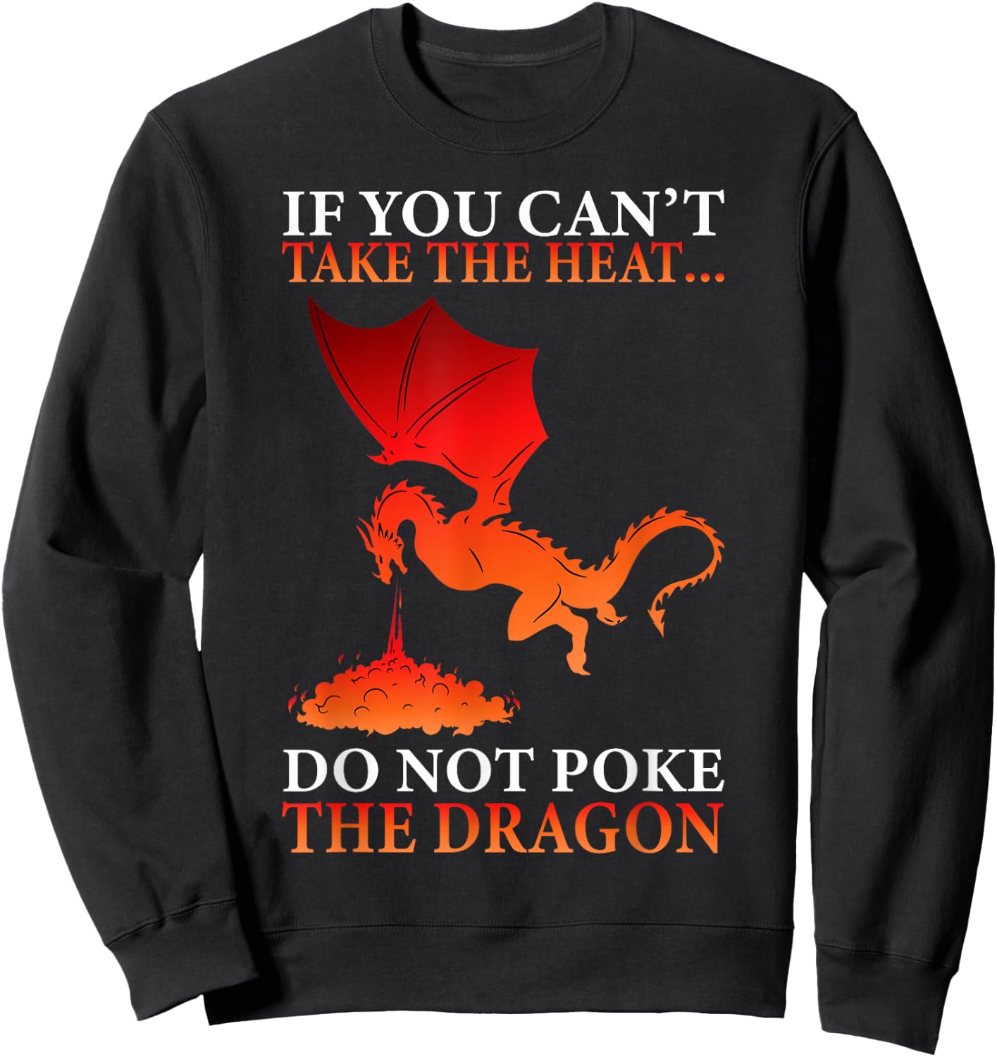 Cool Dragon Flame-Spewing Flying Mythical Creature Small Sweatshirt - Sweatshirt | Black