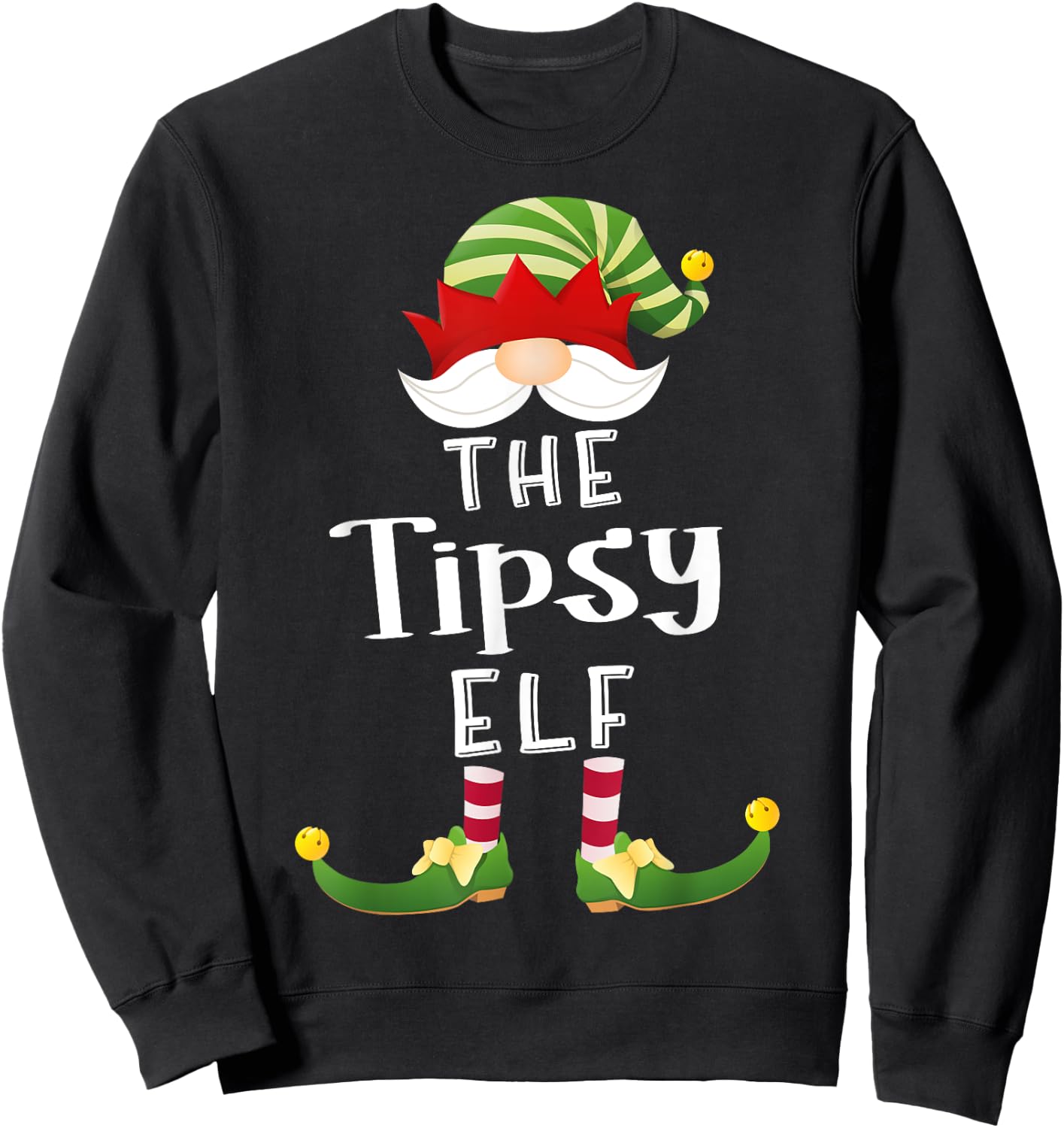 Tipsy Elf Group Christmas Funny Pajama Party Sweatshirt - Sweatshirt | Black