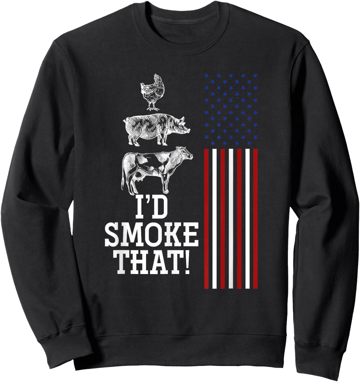 Id Smoke That Barbecue Sweatshirt - Sweatshirt | Black