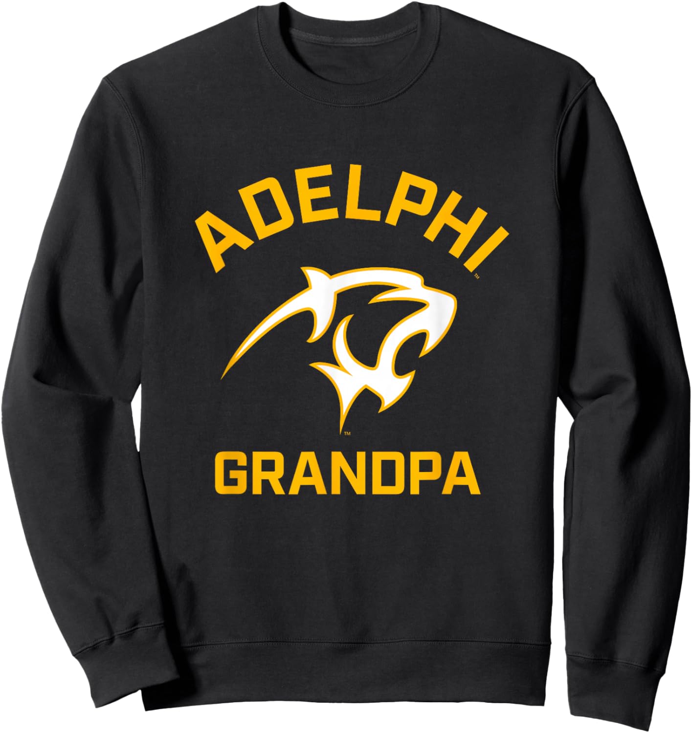 Adelphi University Panthers Arched Grandpa Sweatshirt - Sweatshirt | Black